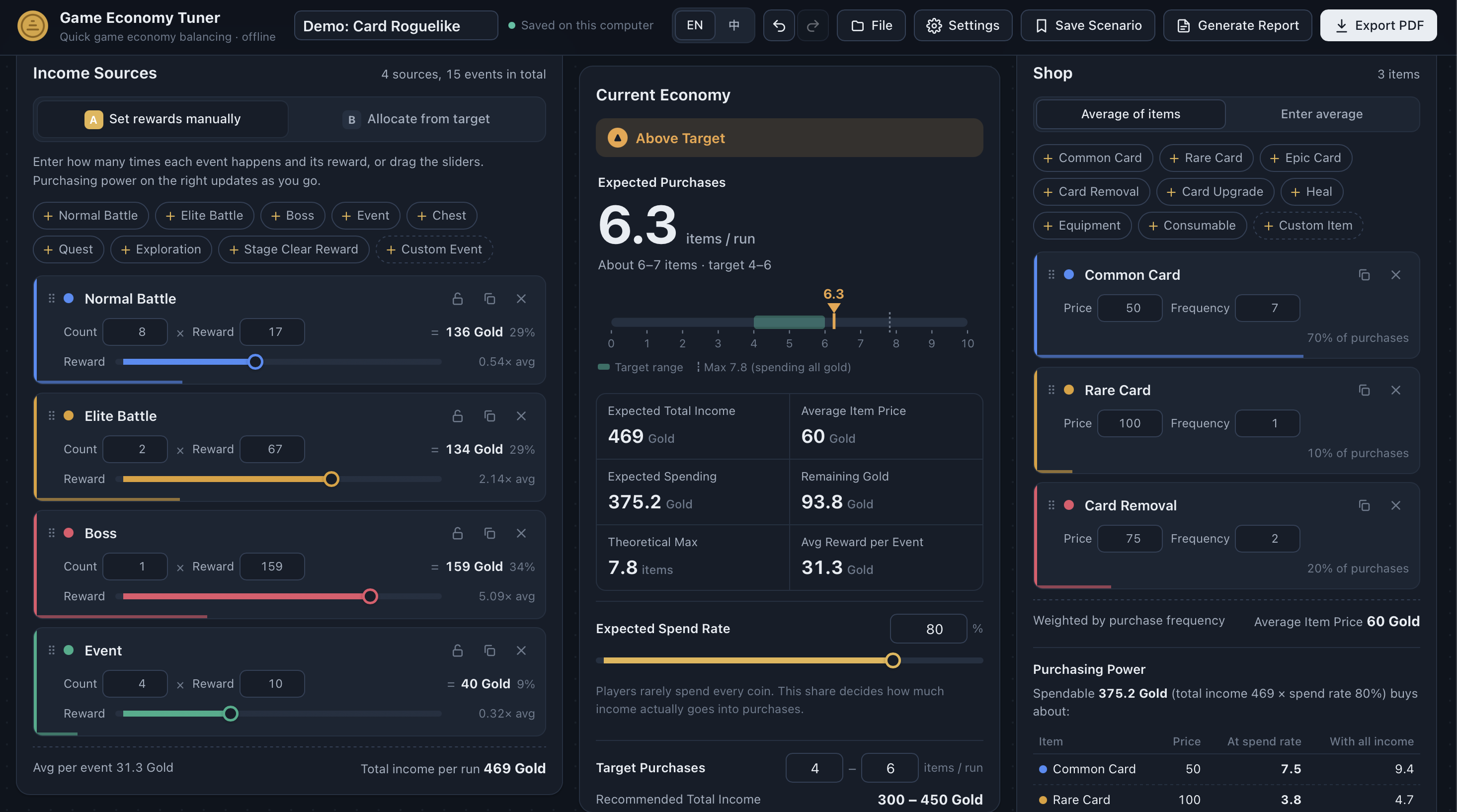 Screenshot 2 for Game Economy Tuner
