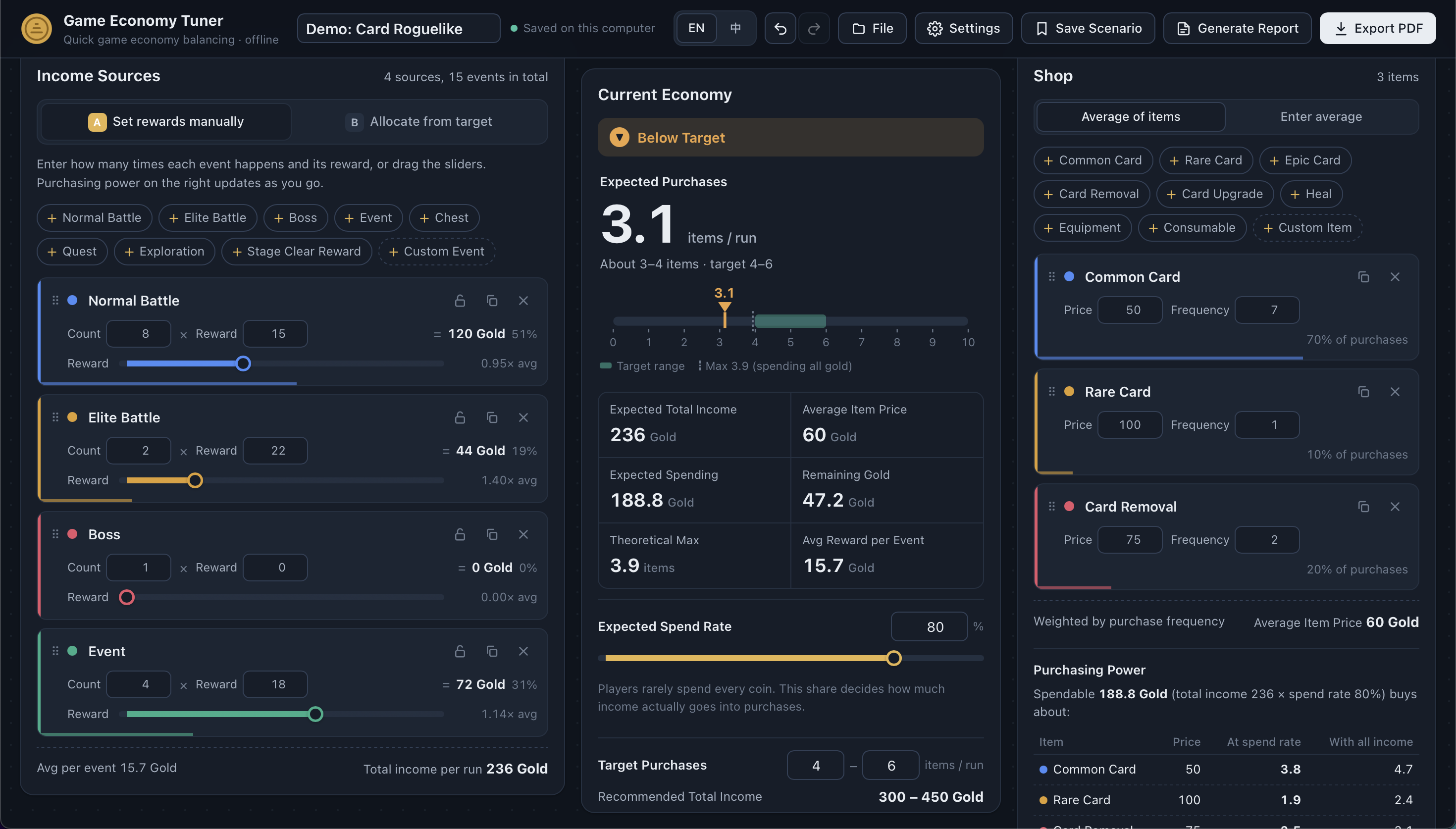 Screenshot 3 for Game Economy Tuner