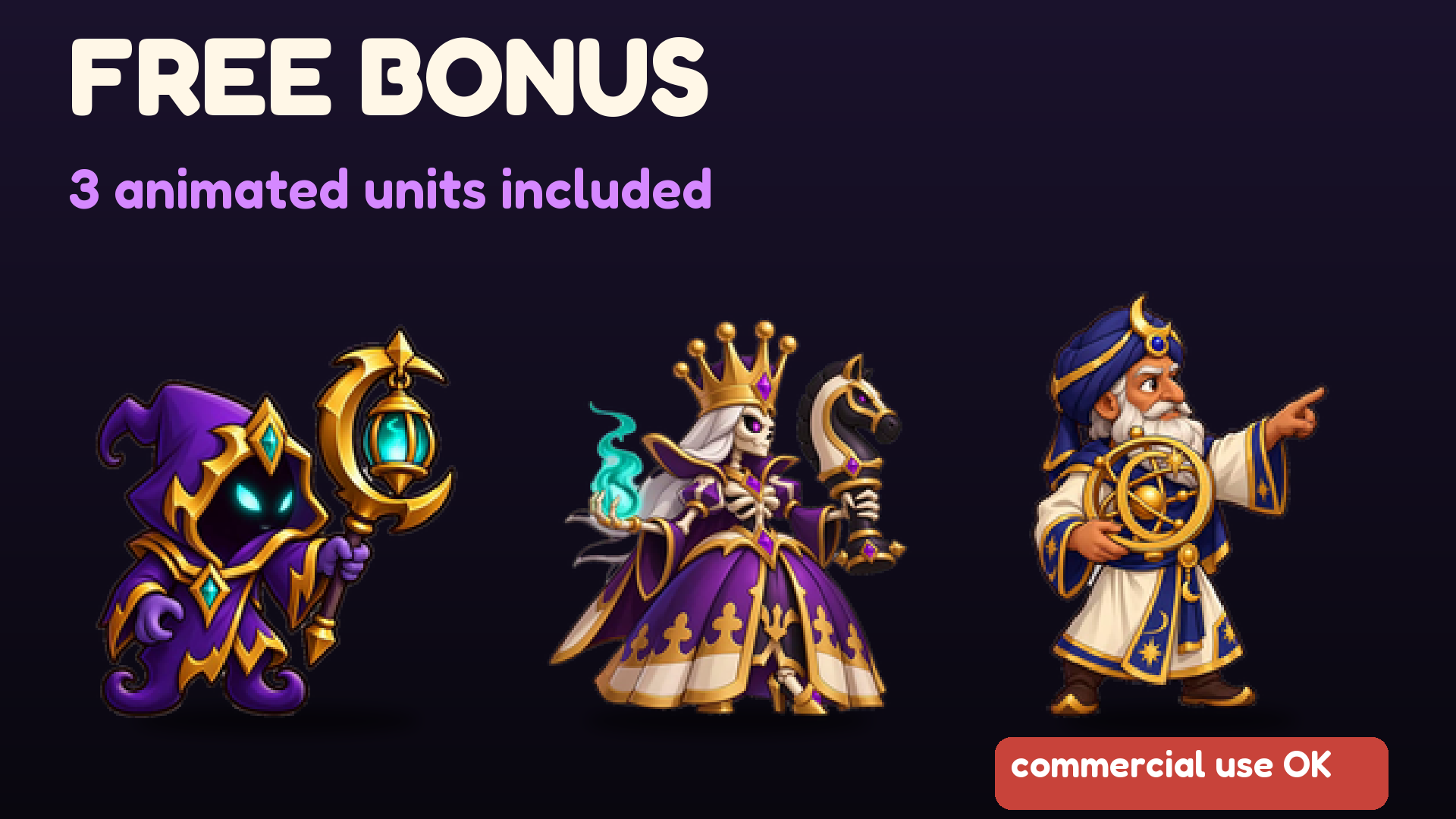 Free bonus: 3 animated units