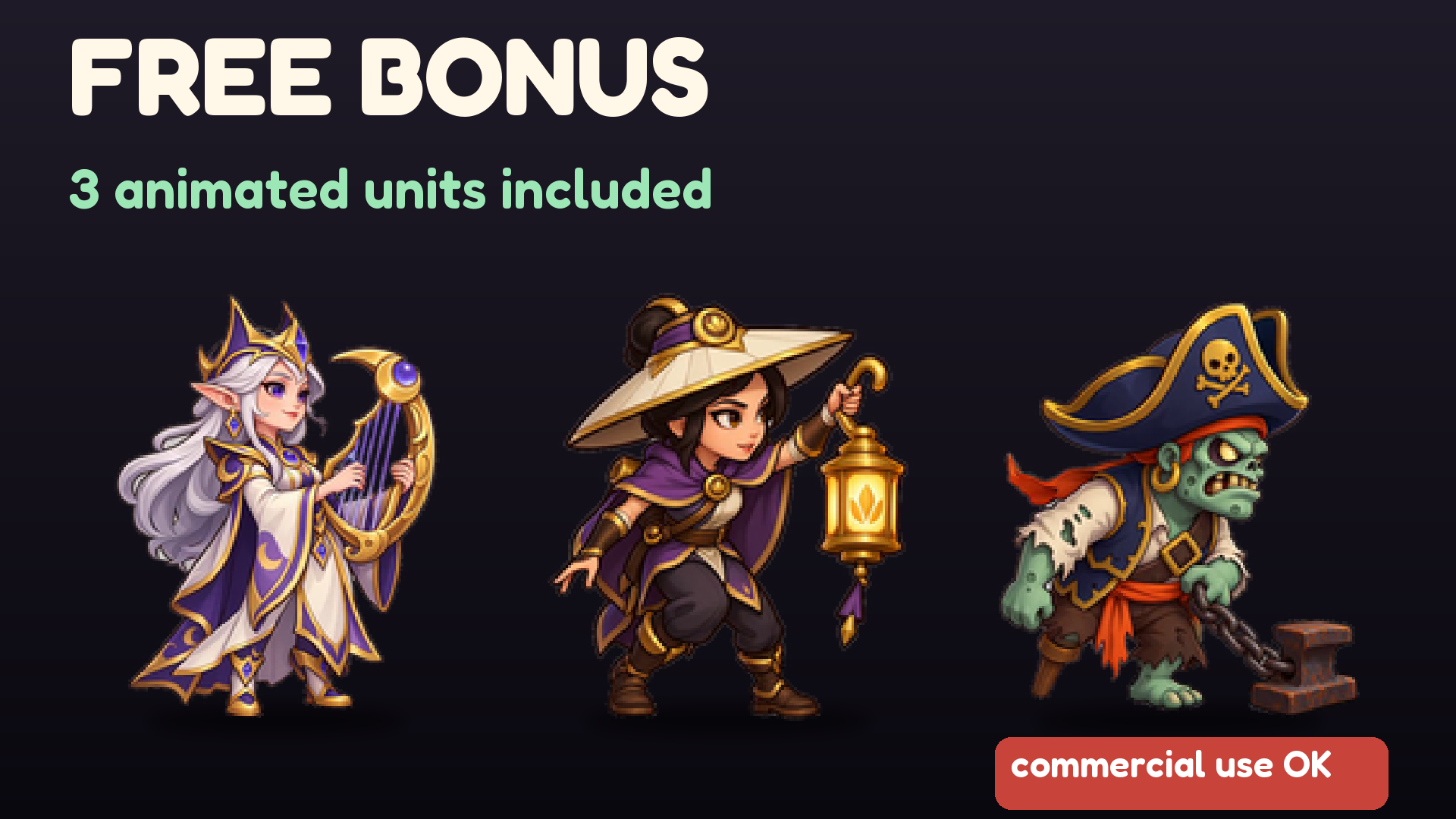 Free bonus: 3 animated units
