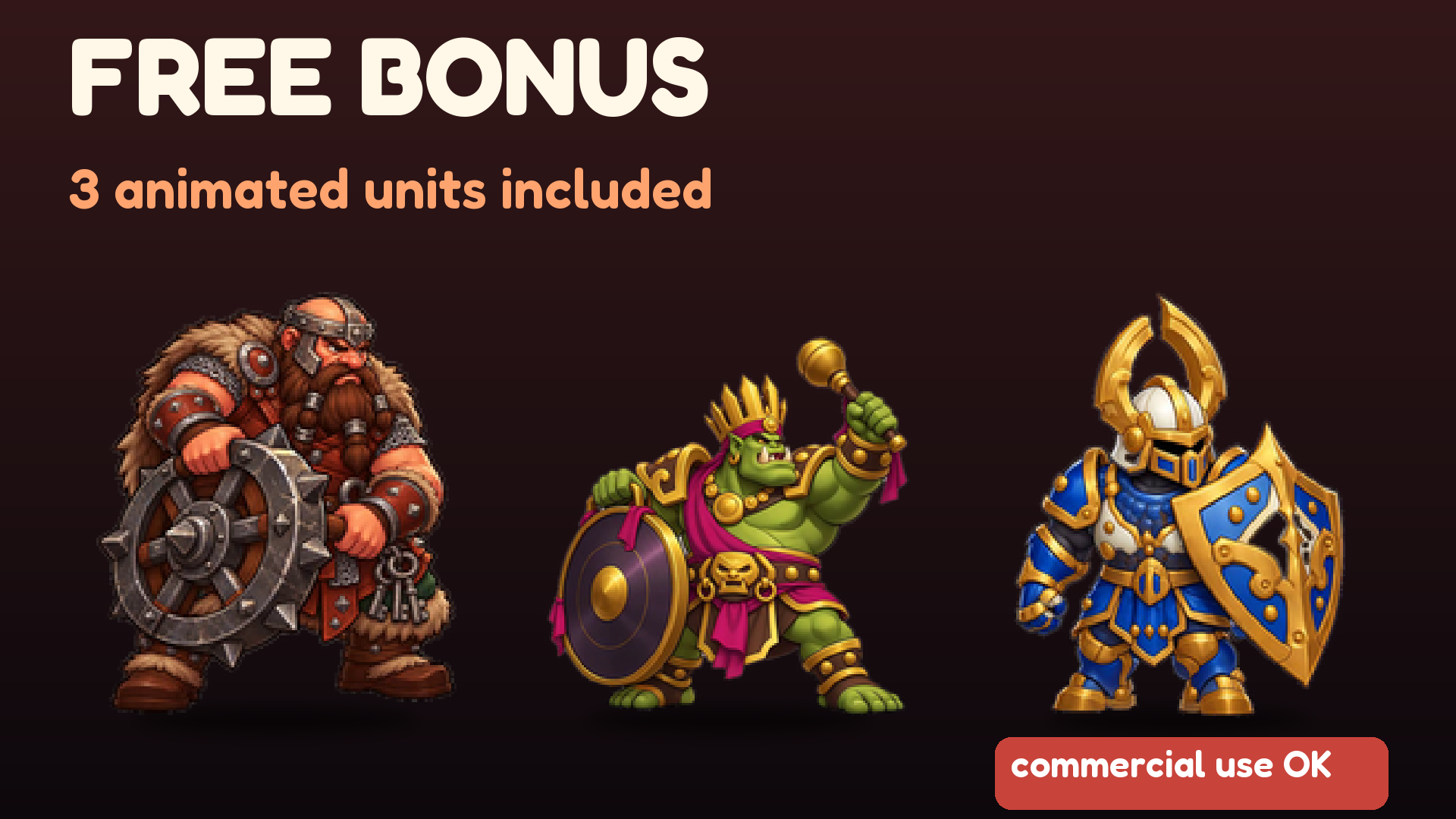 Free bonus: 3 animated units