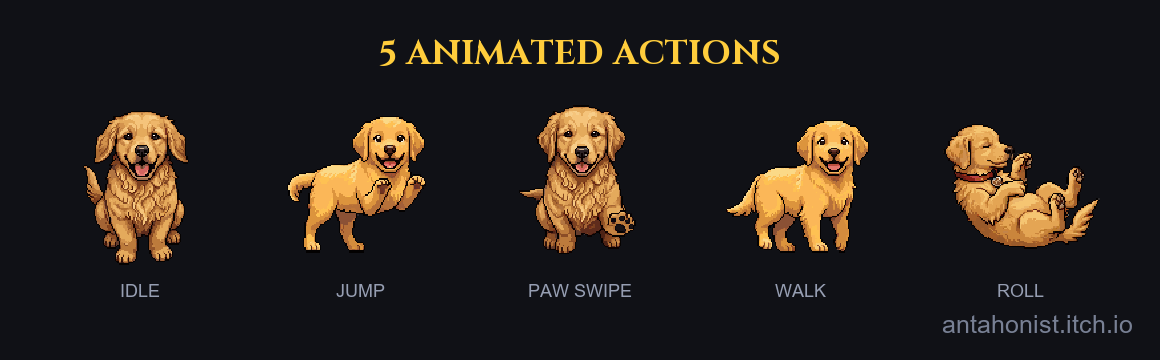 Animated Dog - 5 Actions by Antahonist