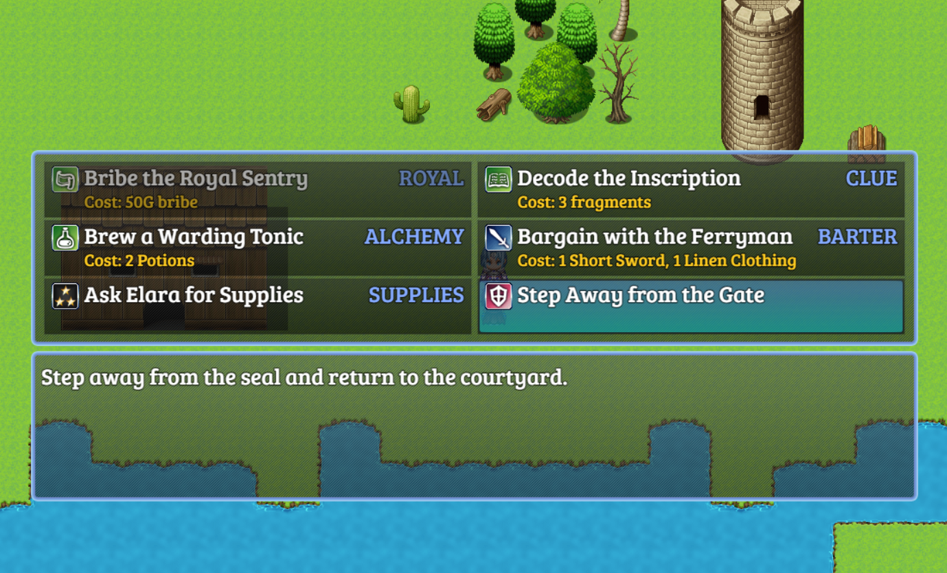 Screenshot 3 for Narrative Choices Pro for RPG Maker MZ