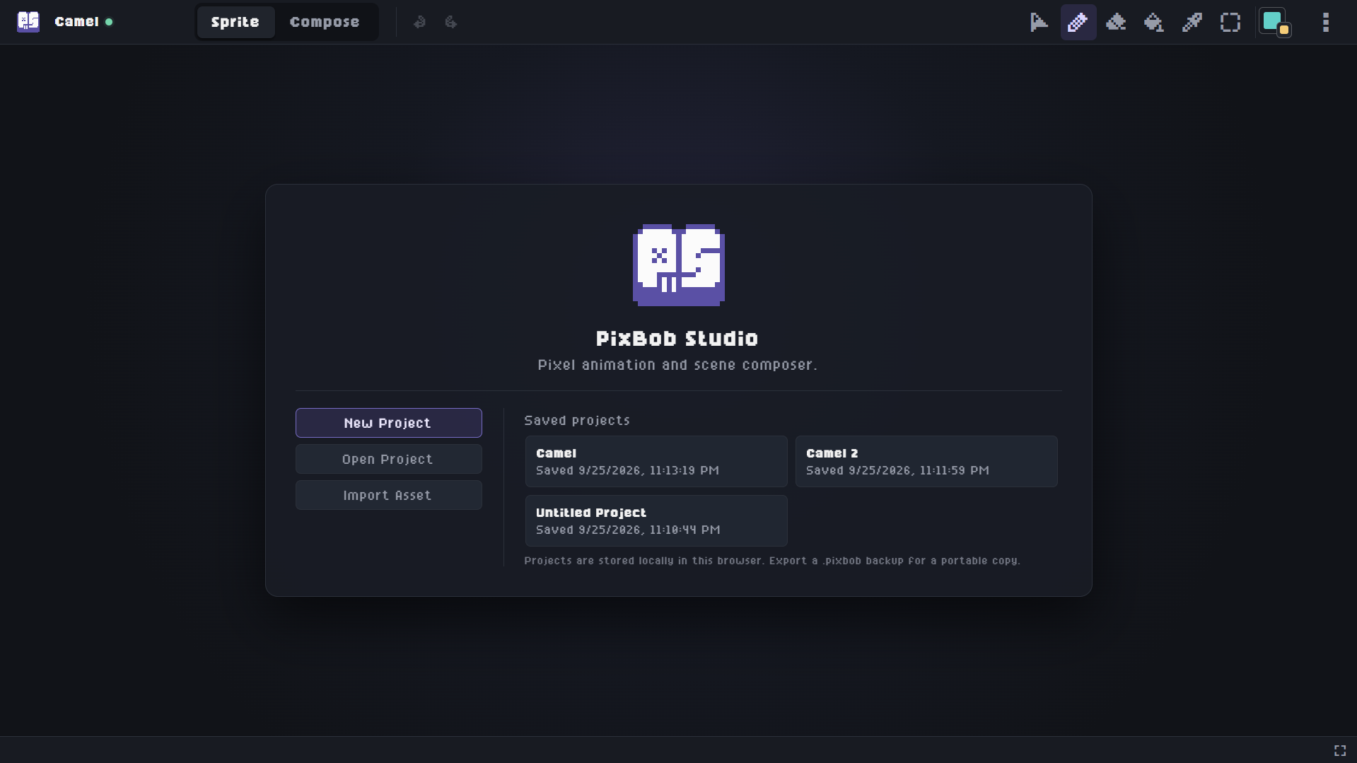 Screenshot 2 for PixBob Studio - Pixel Art and Scene Editor
