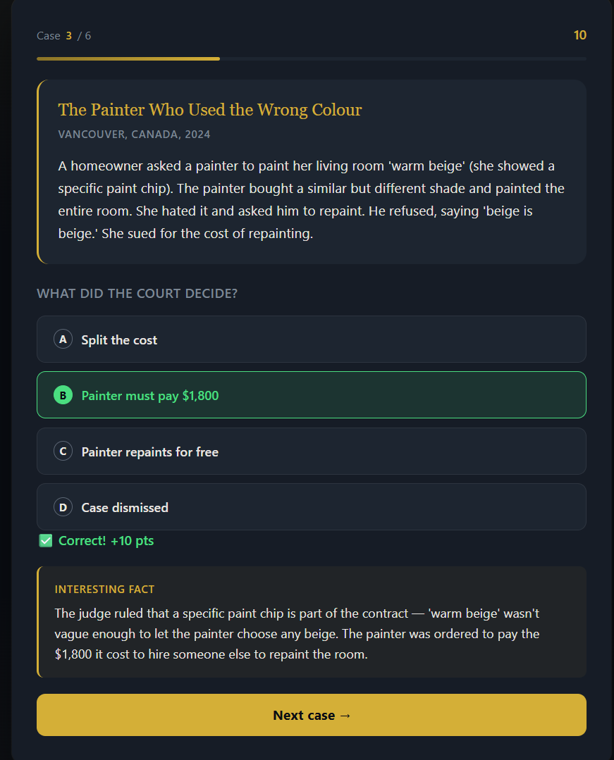 Screenshot 3 for Courtroom Quiz