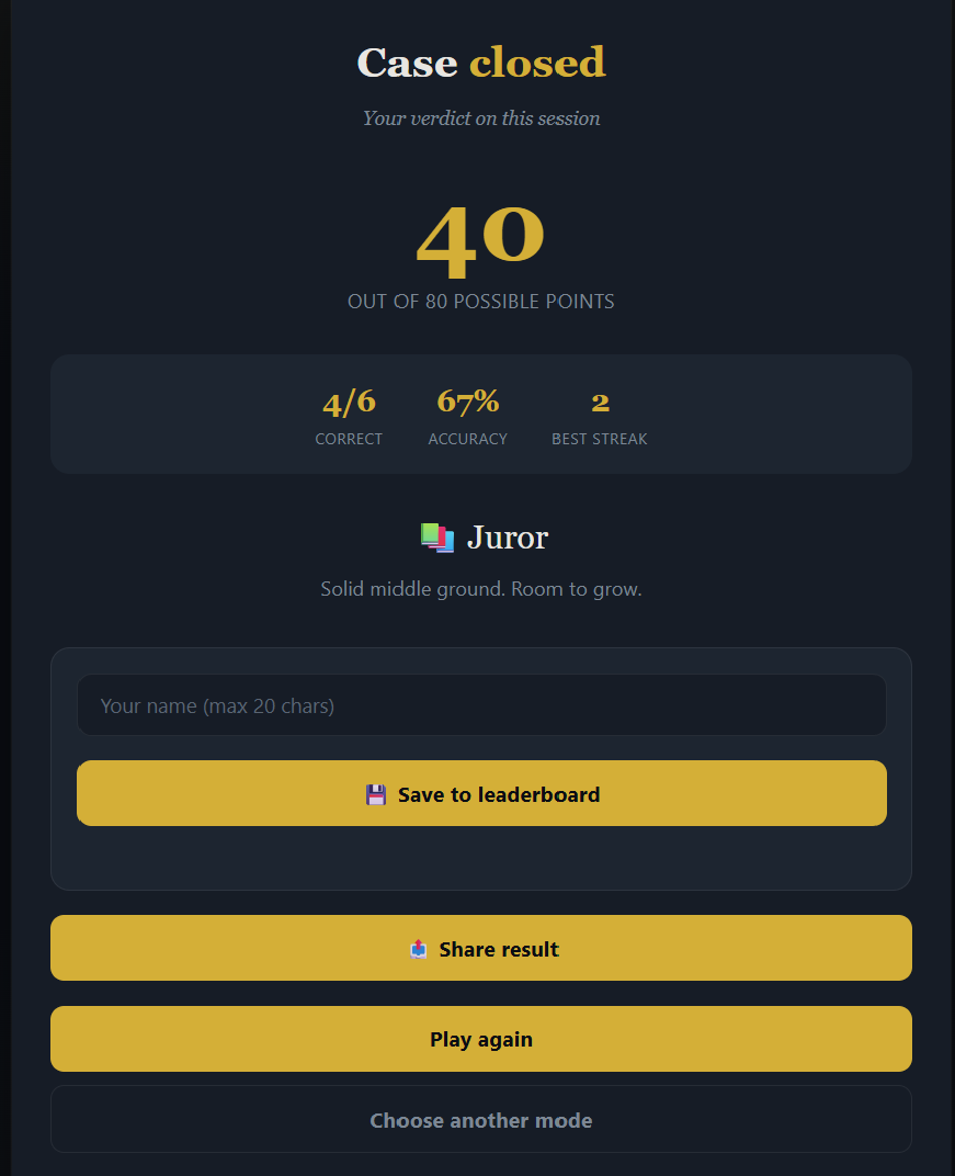 Screenshot 4 for Courtroom Quiz