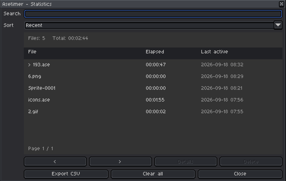 Screenshot 5 for Aseprite extension - Asetimer