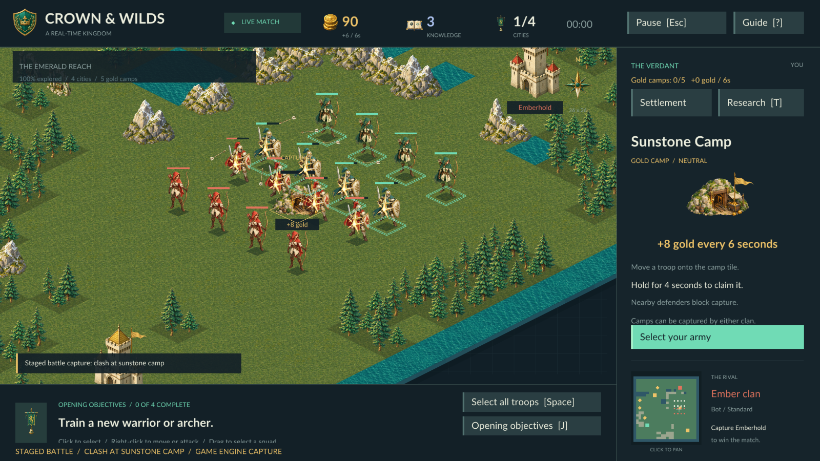 Staged battle between both clans around the gold mine at Sunstone Camp