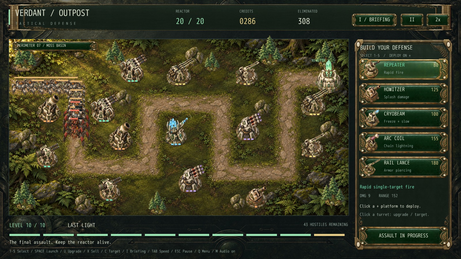 Last Light: a full defense confronts the final campaign assault with siege walkers and armored enemies