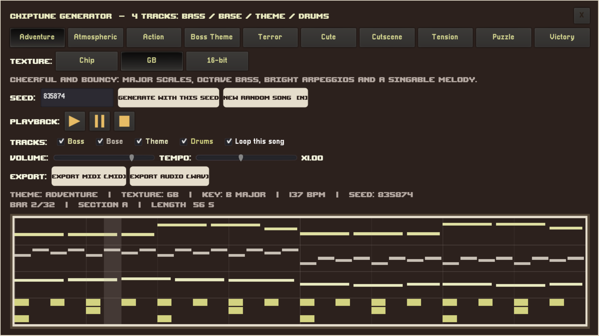 Screenshot 2 for 8-bit and 16-bit Music Generator