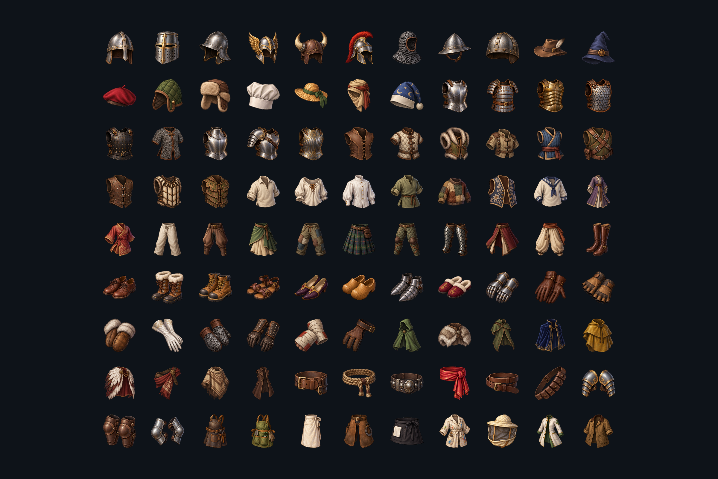 Unity Project Icon Armor & Clothing — 2D Inventory Icons by nray12