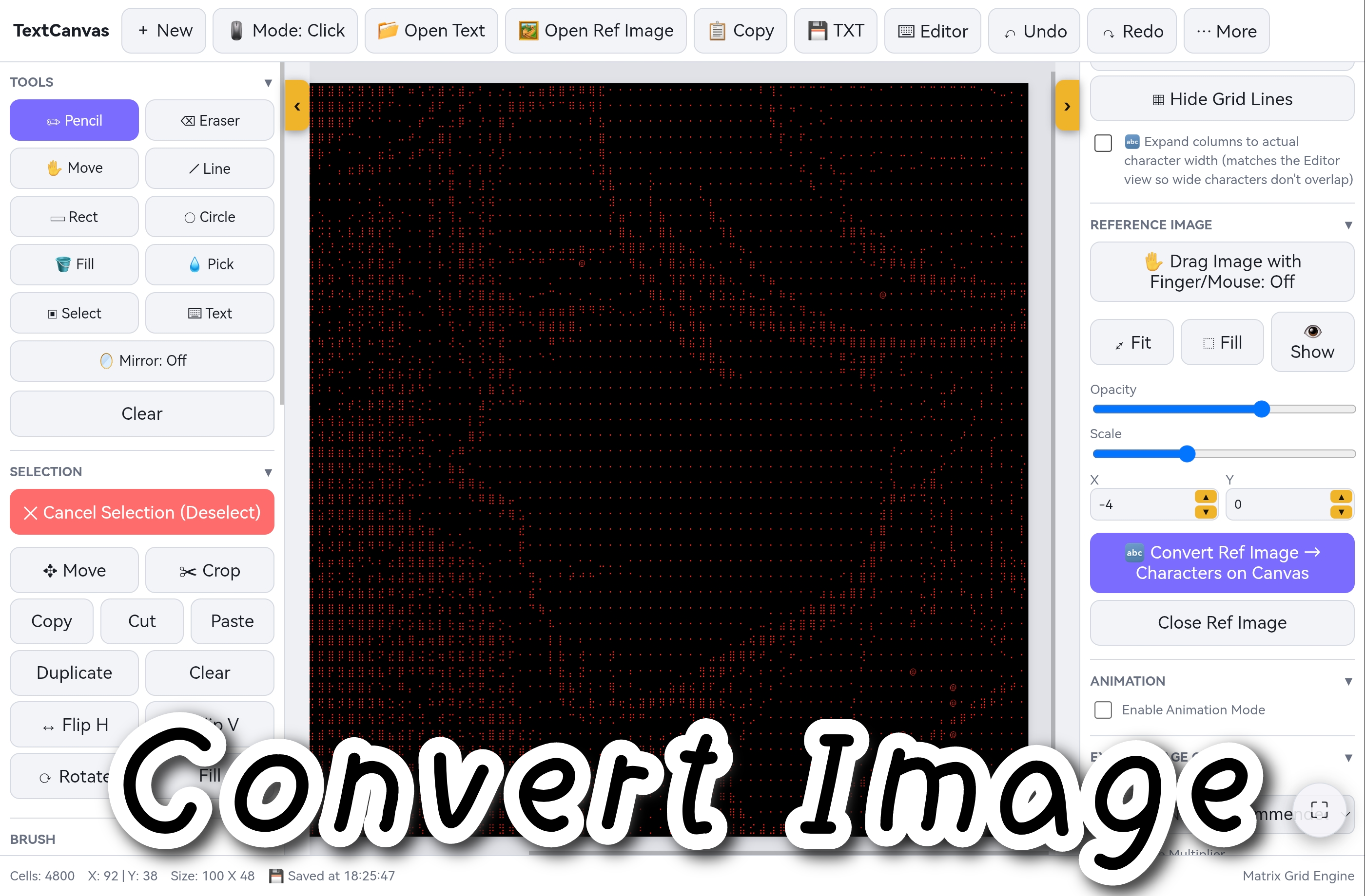 Screenshot 3 for TextCanvas — ASCII / Unicode Art Studio