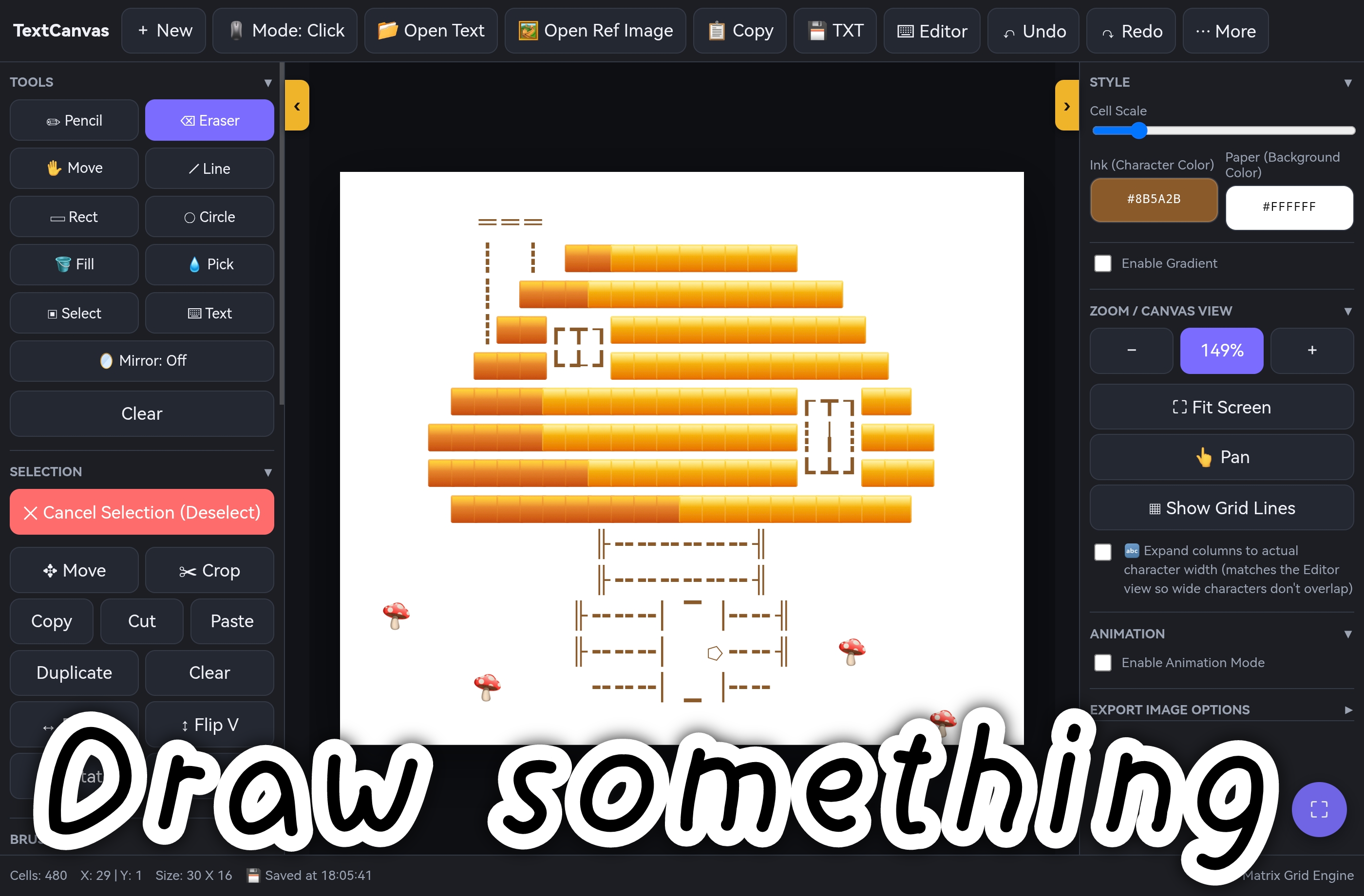 Screenshot 2 for TextCanvas — ASCII / Unicode Art Studio