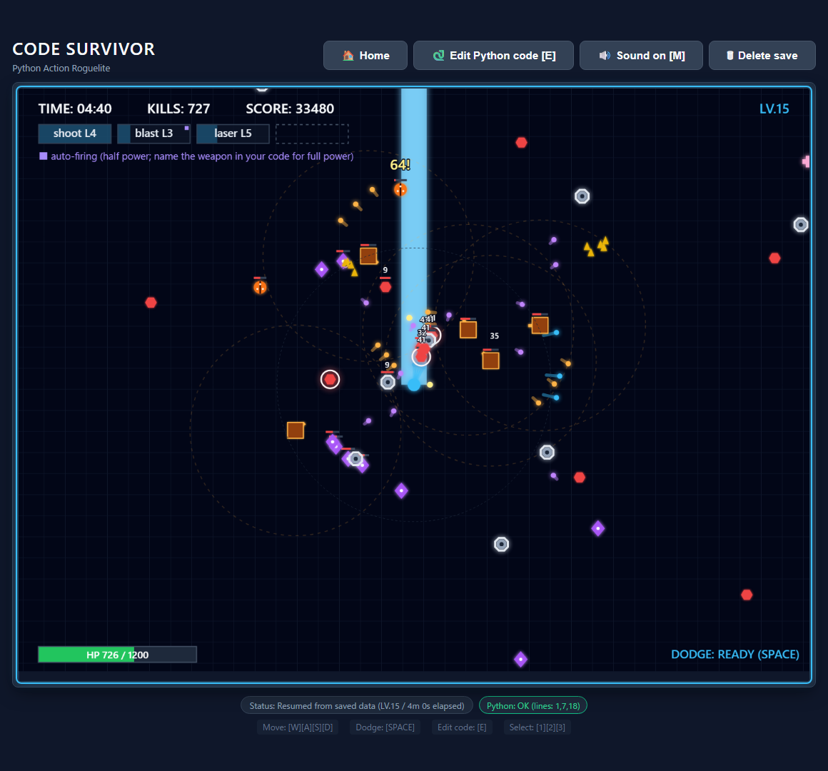 Screenshot 5 for CODE SURVIVOR (Free Web Version)