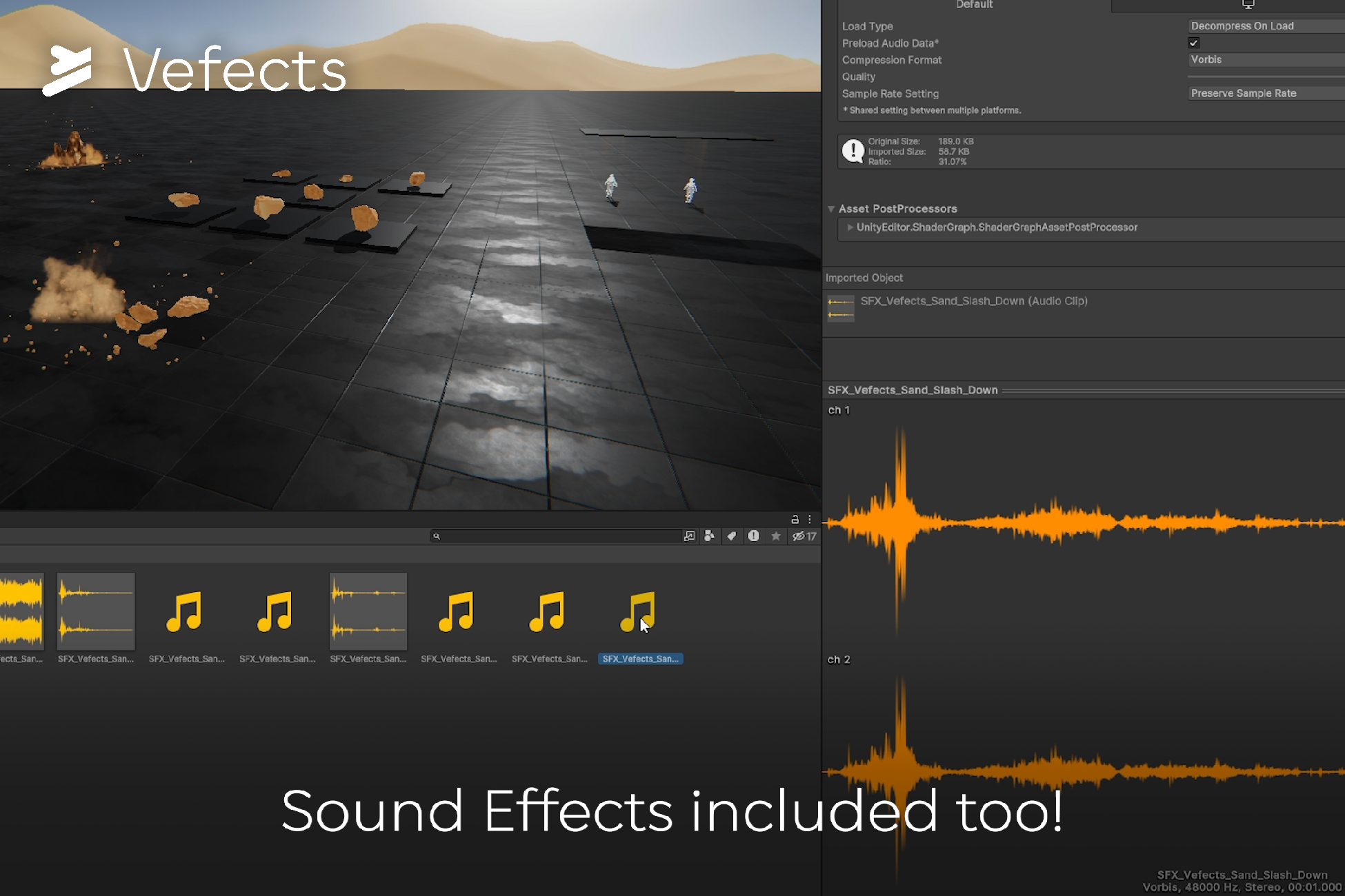 Sand VFX - Unity DEMO by Vefects - Realtime VFX for Games