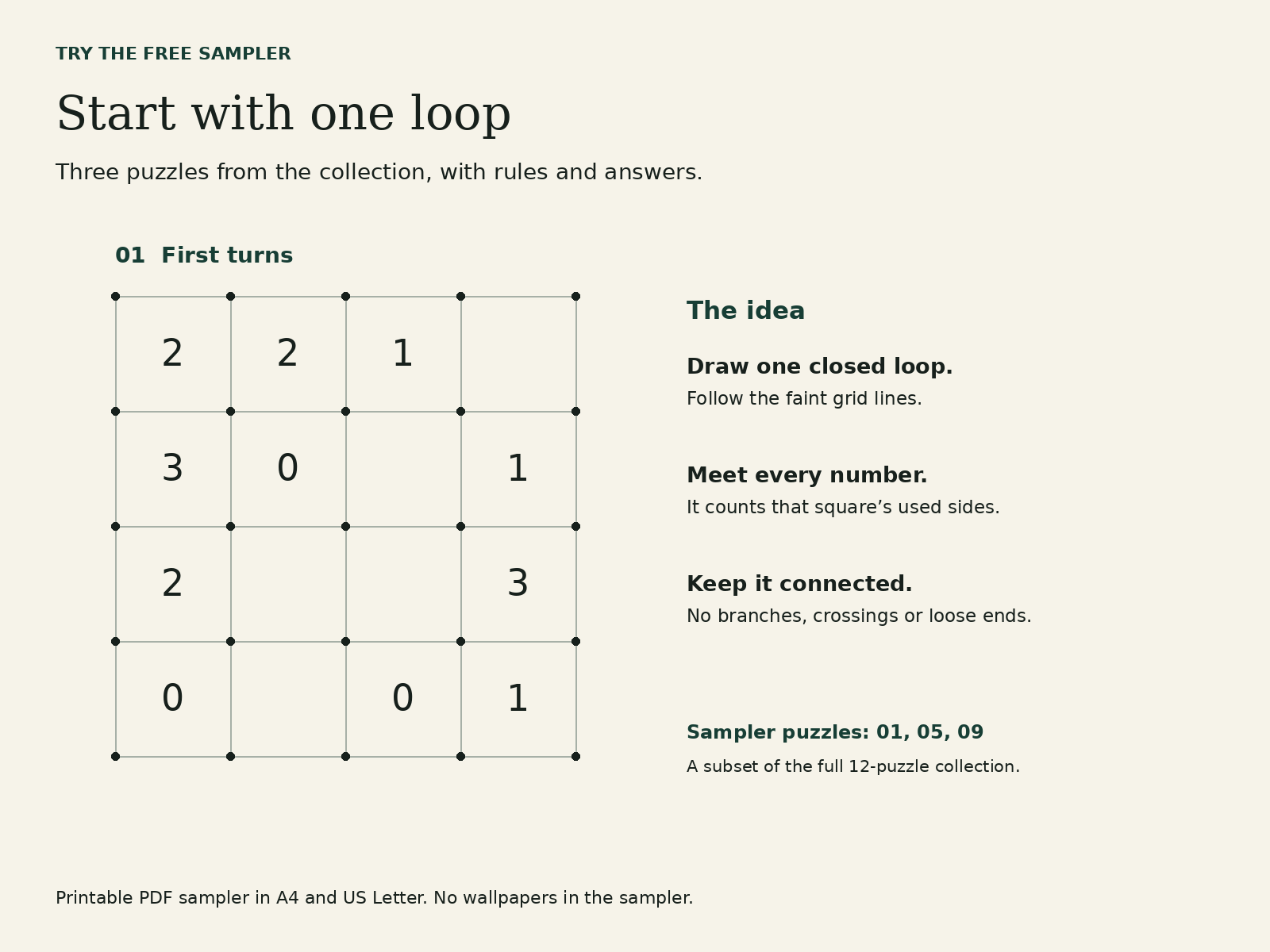 Quiet Circuit Atlas: 12 Printable Loop Puzzles by Nix