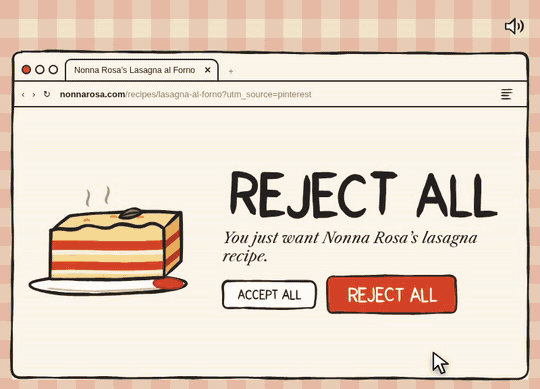 Gameplay: rejecting cookies, a captcha of regret, clearing a phone, binning a video