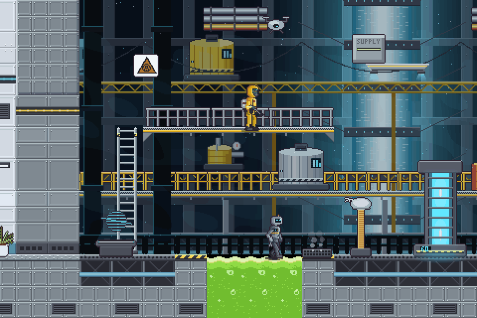 A research lab and reactor hall on a normal shift
