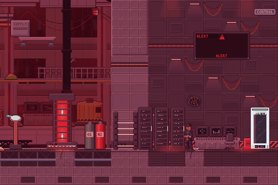 The same lab during a containment breach