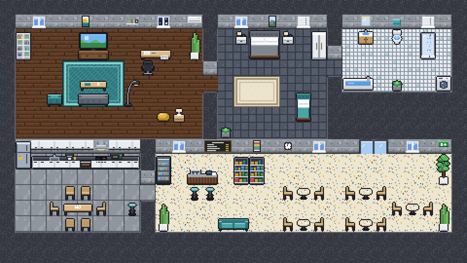 Modern Office & Home pixel art preview 3