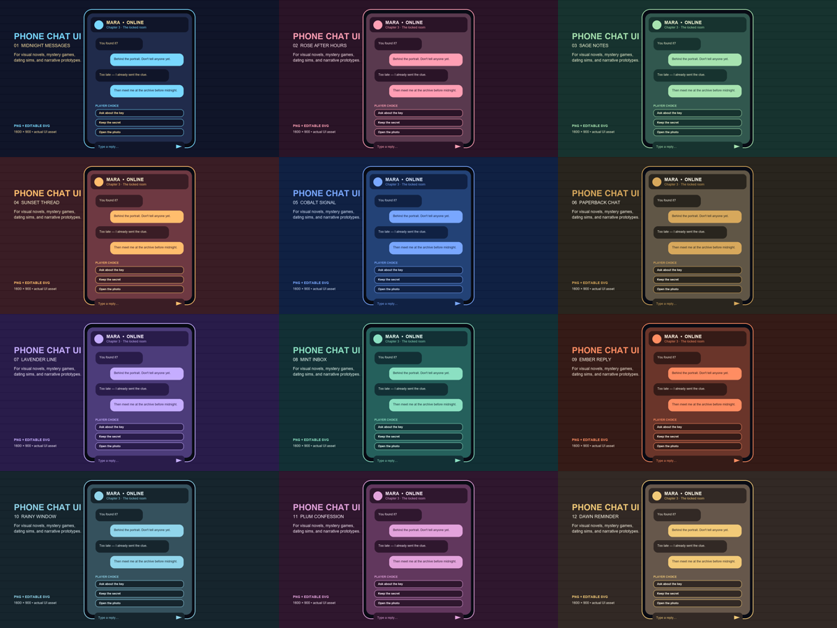 A text thread is a scene — not a gray box - Visual Novel Phone Chat UI ...