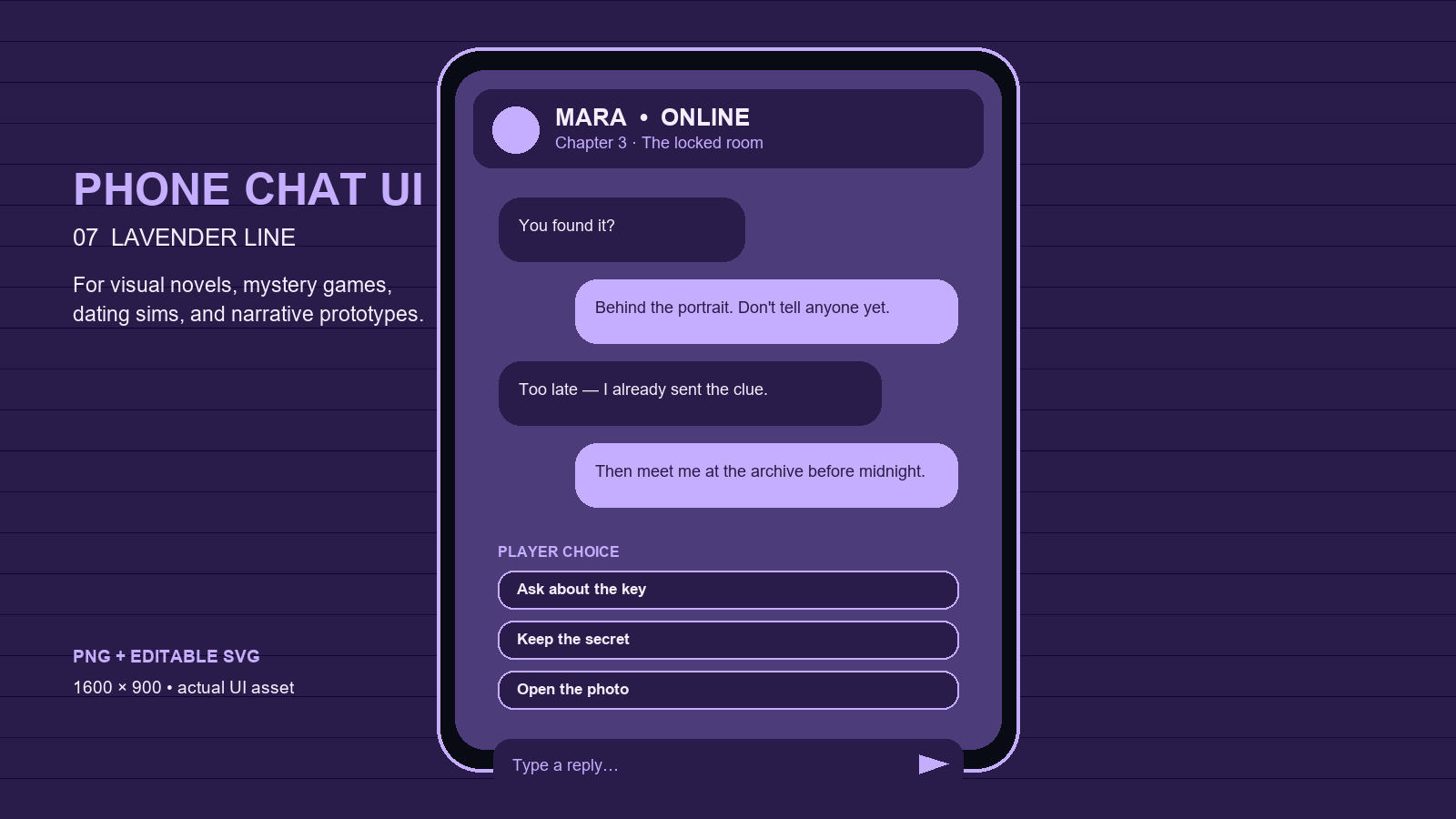A text thread is a scene — not a gray box - Visual Novel Phone Chat UI ...