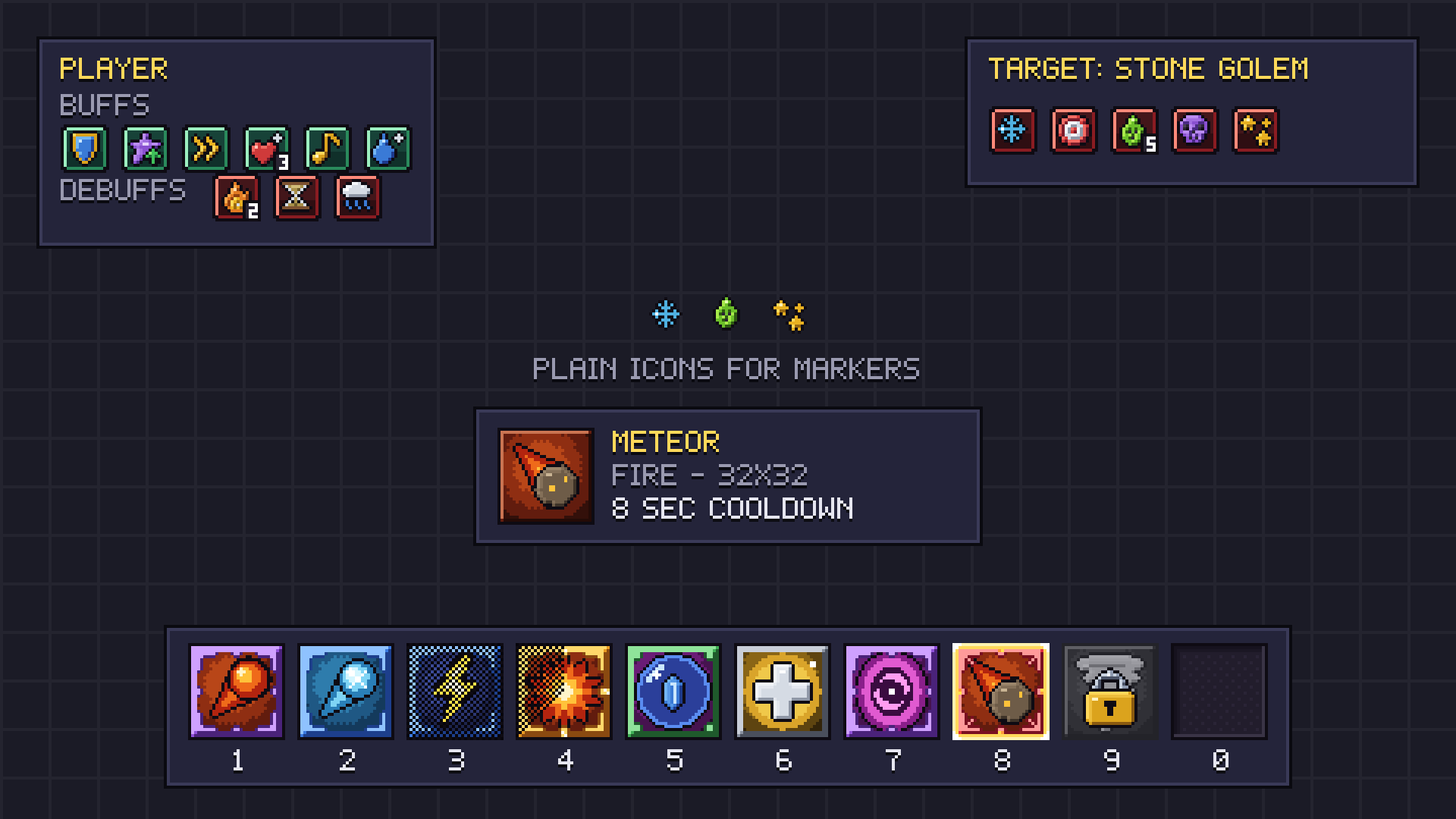 Skill & Status Icons pixel art preview 2