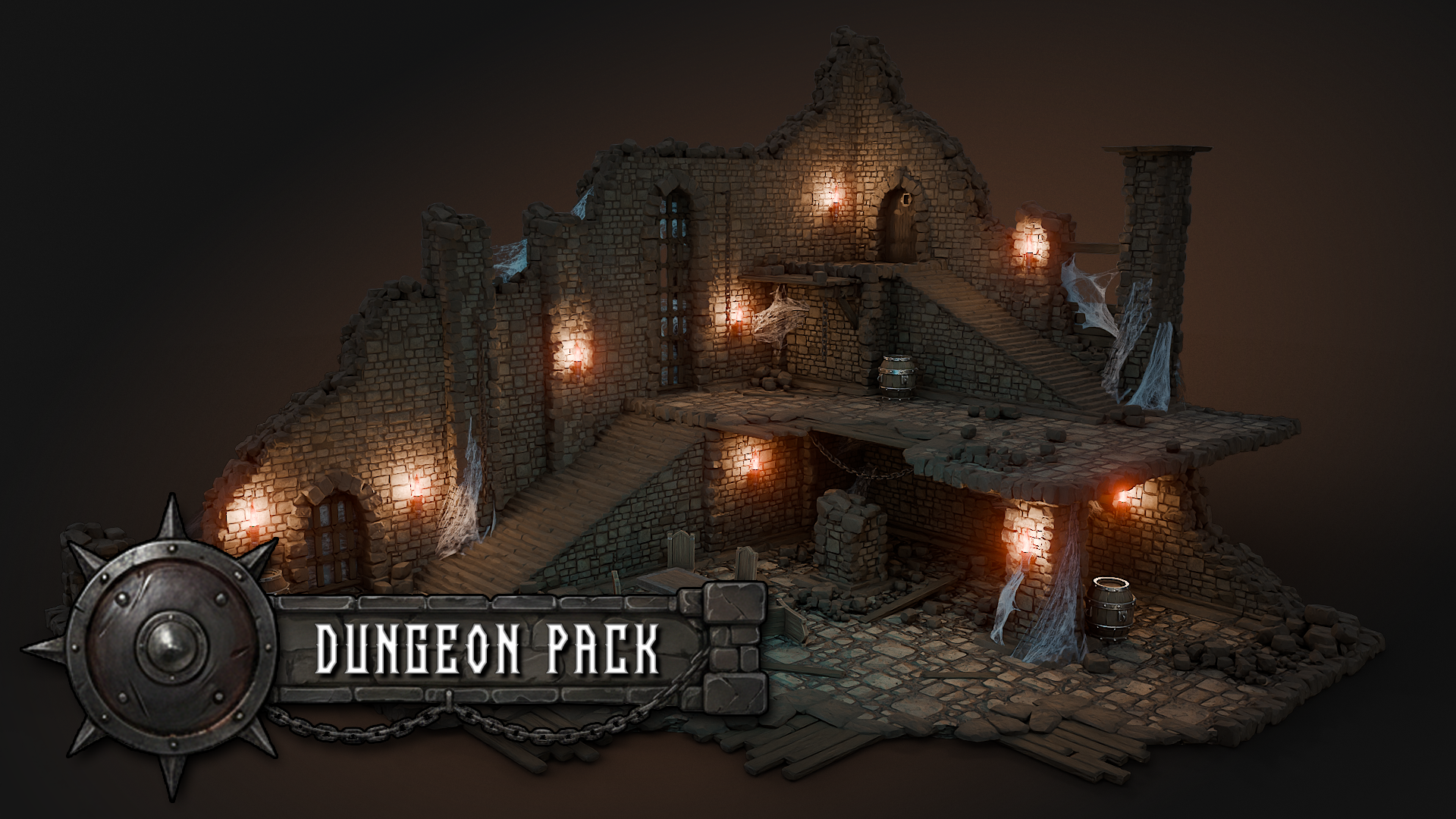Fantasy Kitbashing Stylized Dungeon Kitbash — Blender, GLB & Unreal by 3D Tudor