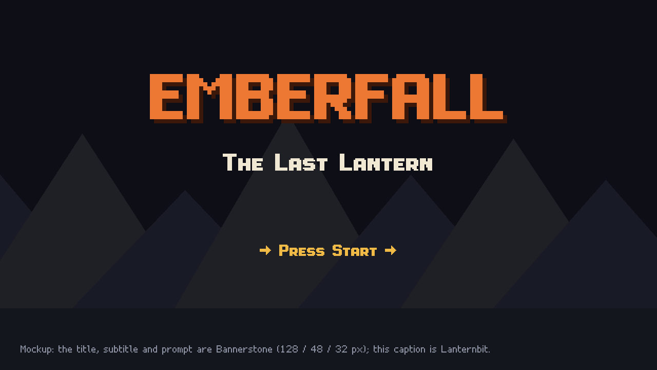 Bannerstone title screen mockup