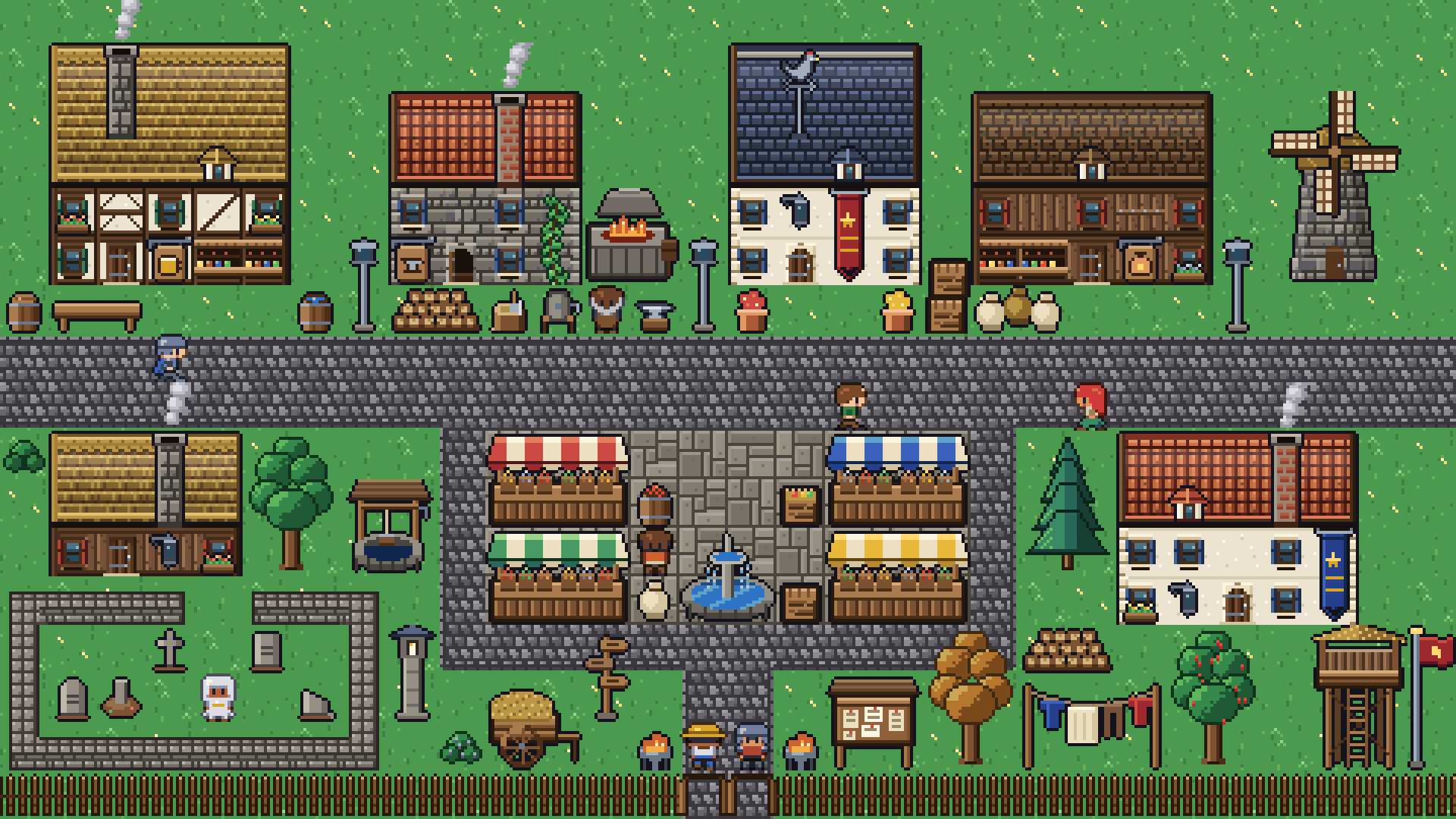 Medieval Village pixel art preview 2