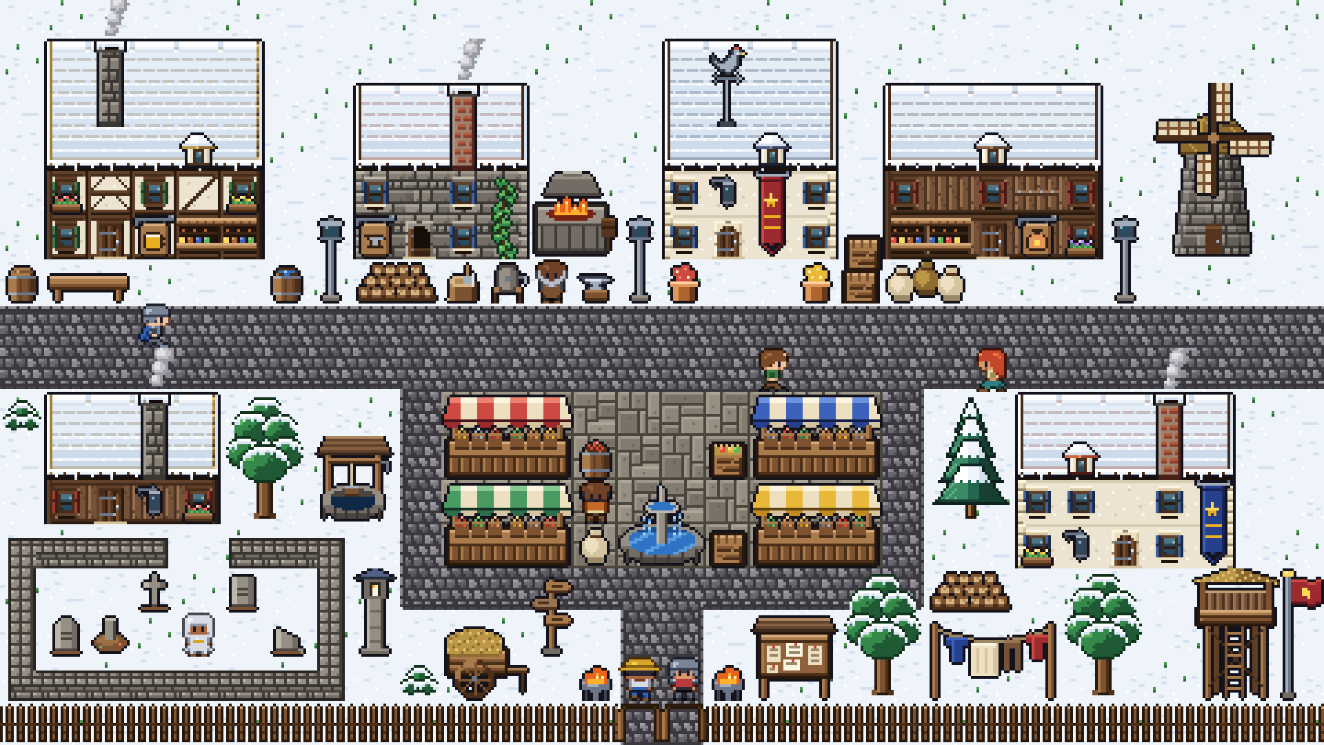Medieval Village pixel art preview 4