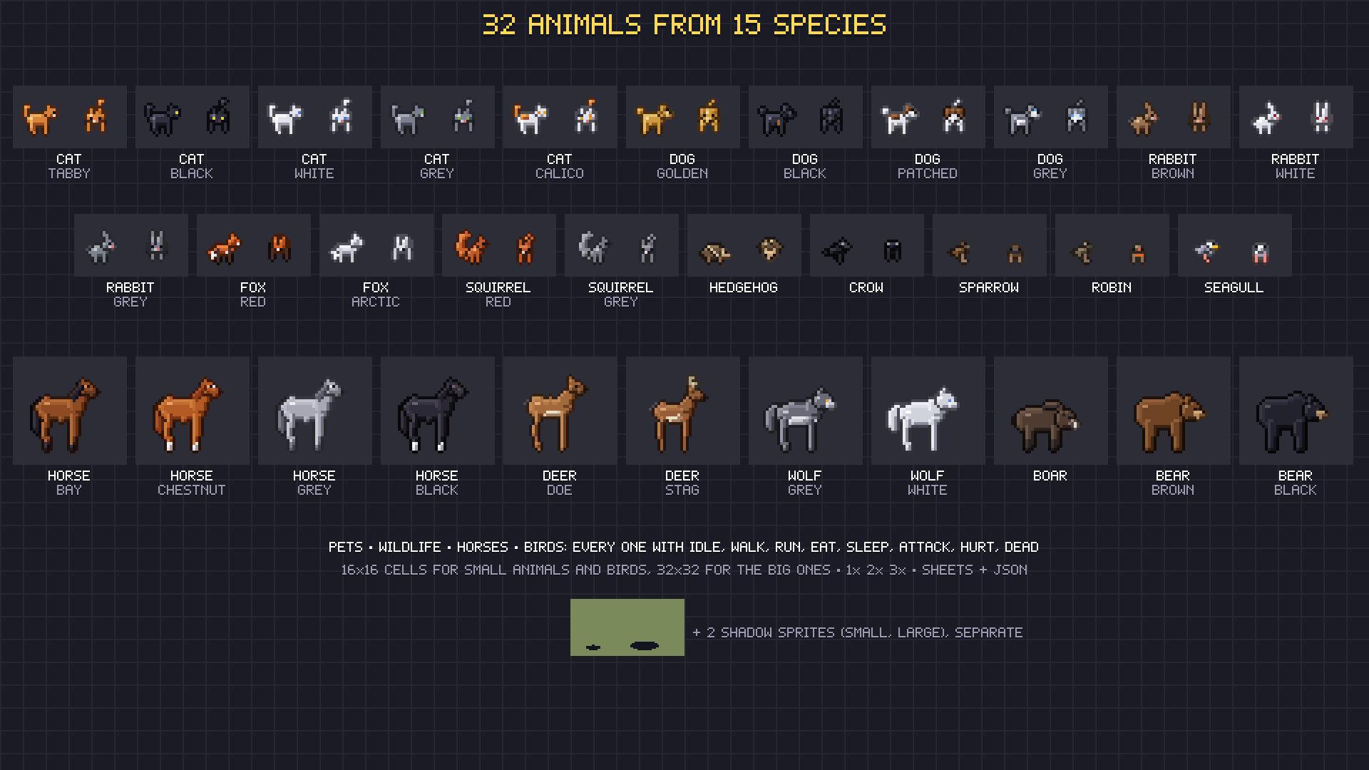 Animals & Pets pixel art preview 6