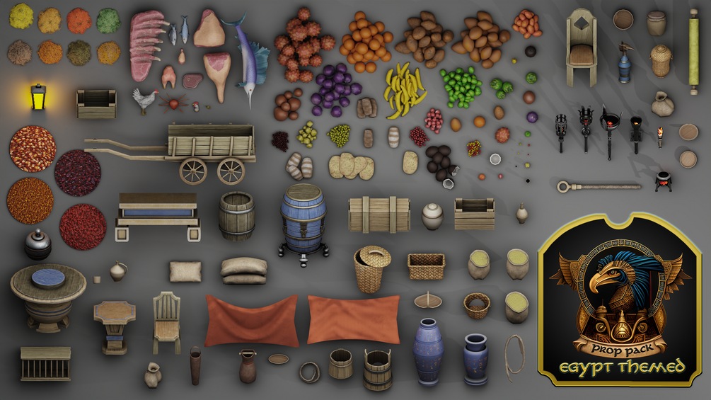 Egypt Props — 132 Stylized Assets by 3D Tudor