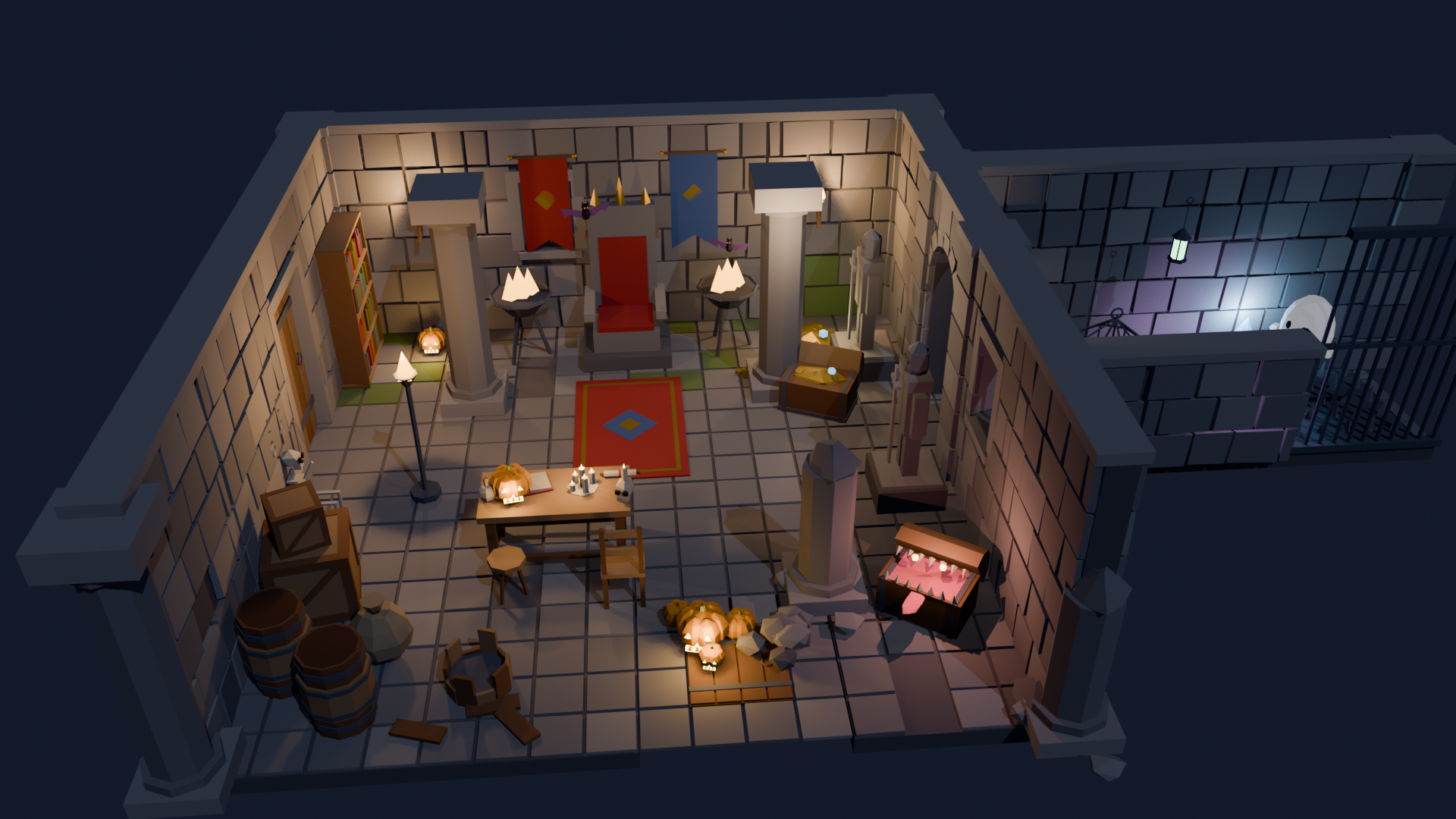 Grid Kit Modular Low Poly Fantasy Dungeon Kit - Low Poly Fantasy Dungeon Kit by AlmsyONE