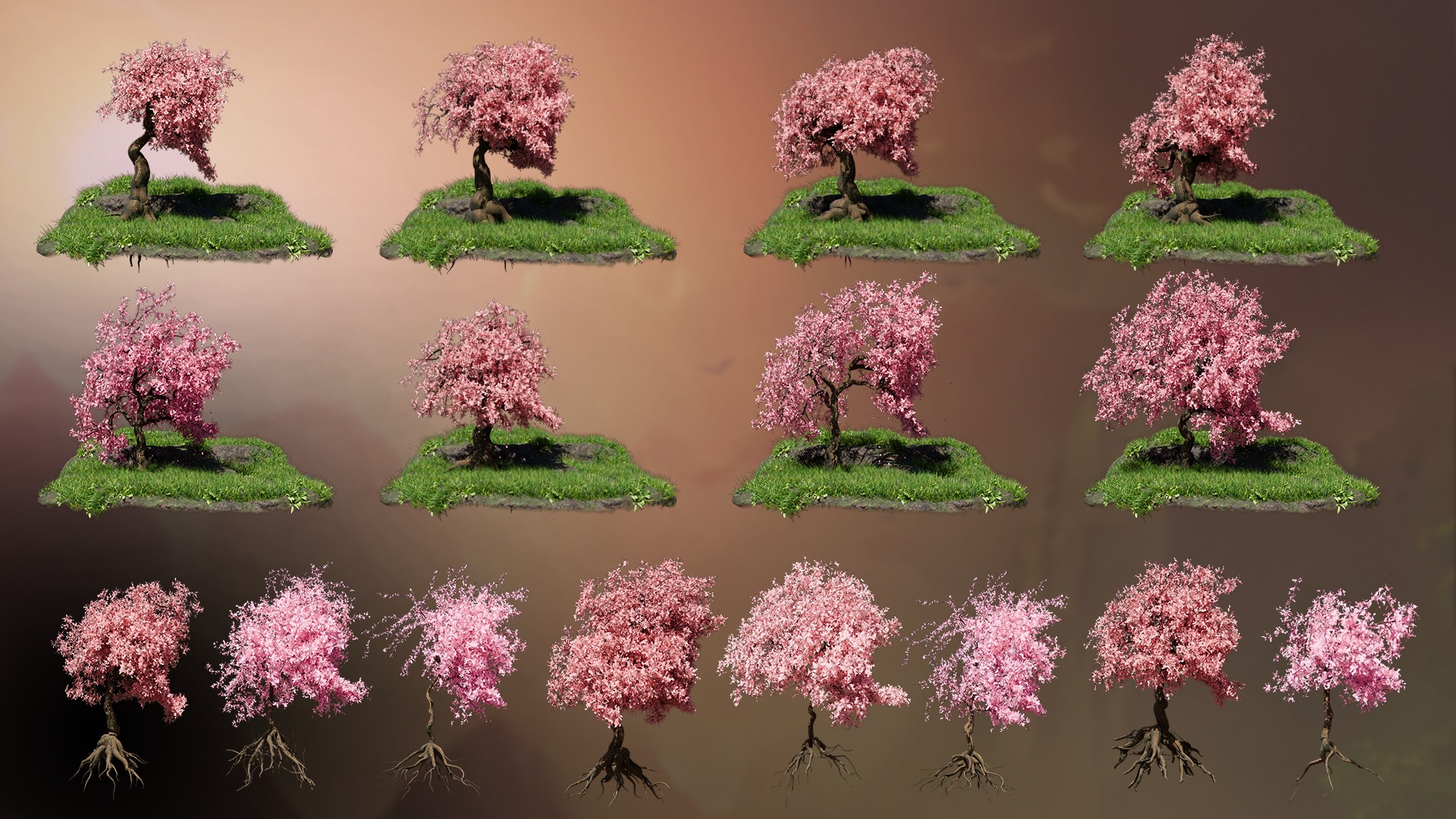Stylized Cherry Tree Generator — Blender Geometry Nodes by 3D Tudor