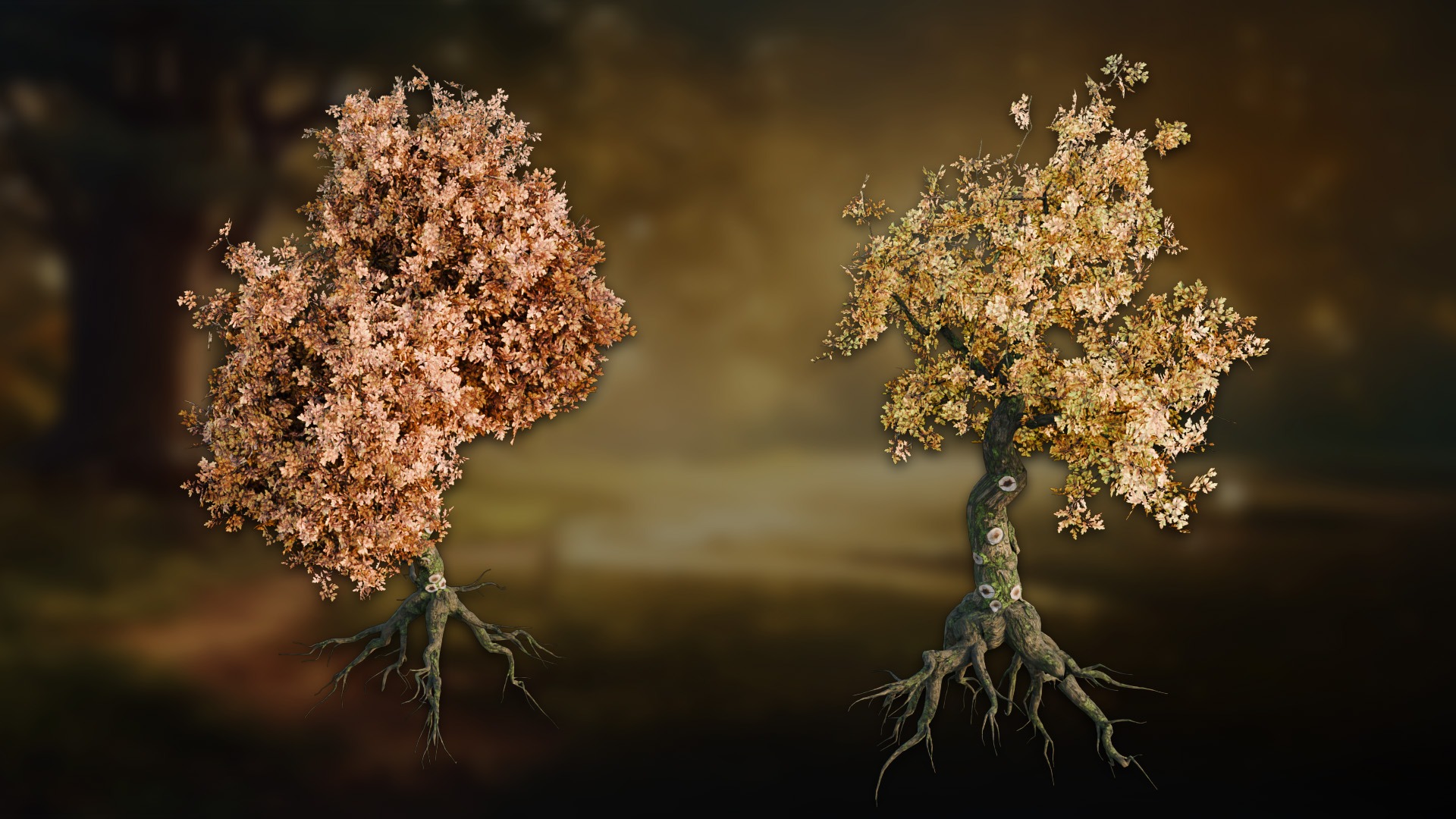 Stylized Oak Tree Generator — Blender Geometry Nodes by 3D Tudor