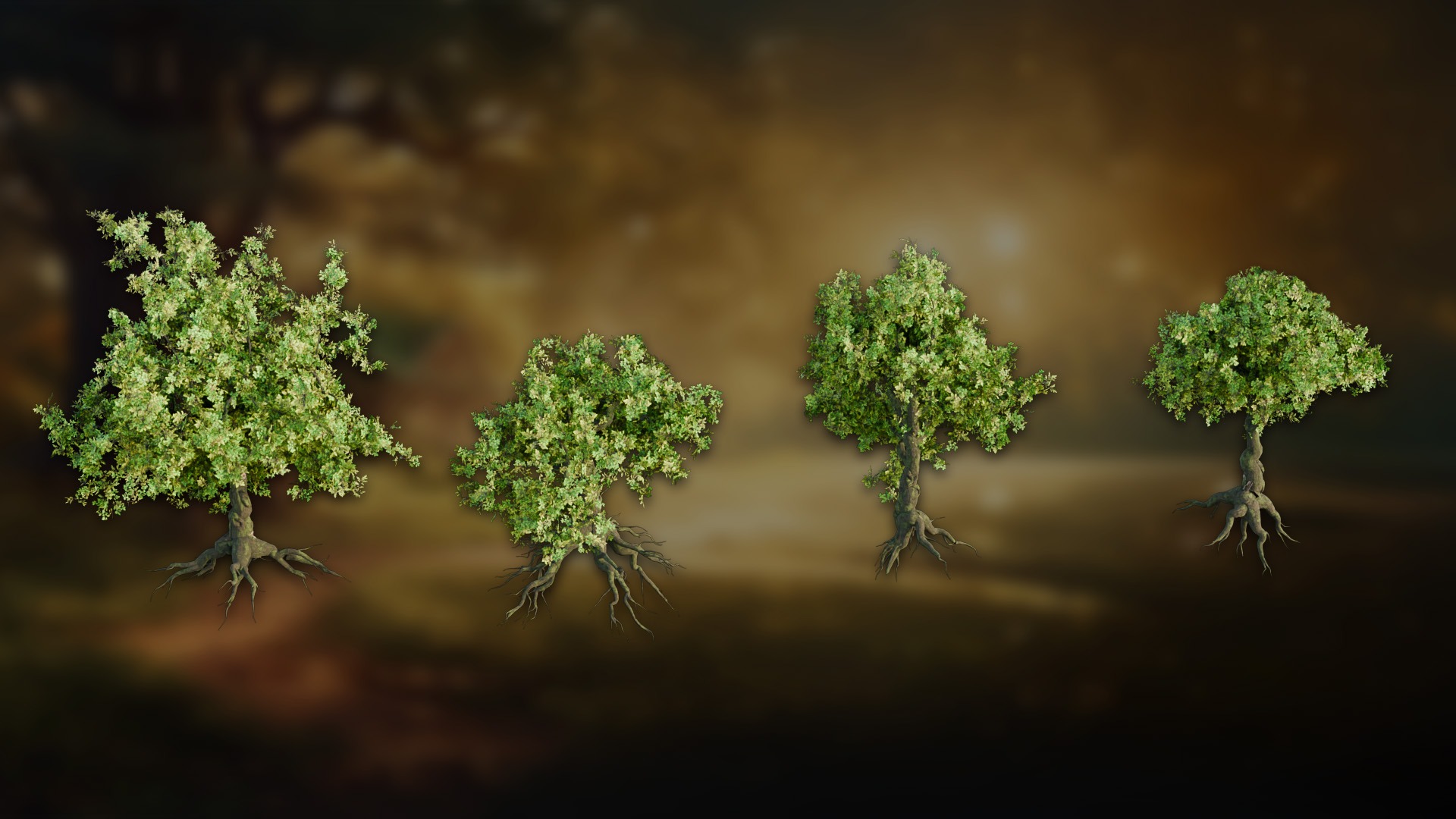 Stylized Oak Tree Generator — Blender Geometry Nodes by 3D Tudor