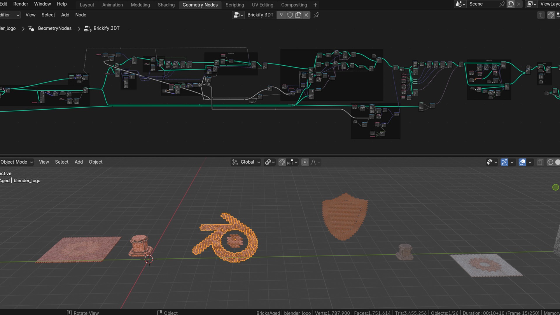 Brickify — Procedural Brick Geometry for Blender by 3D Tudor