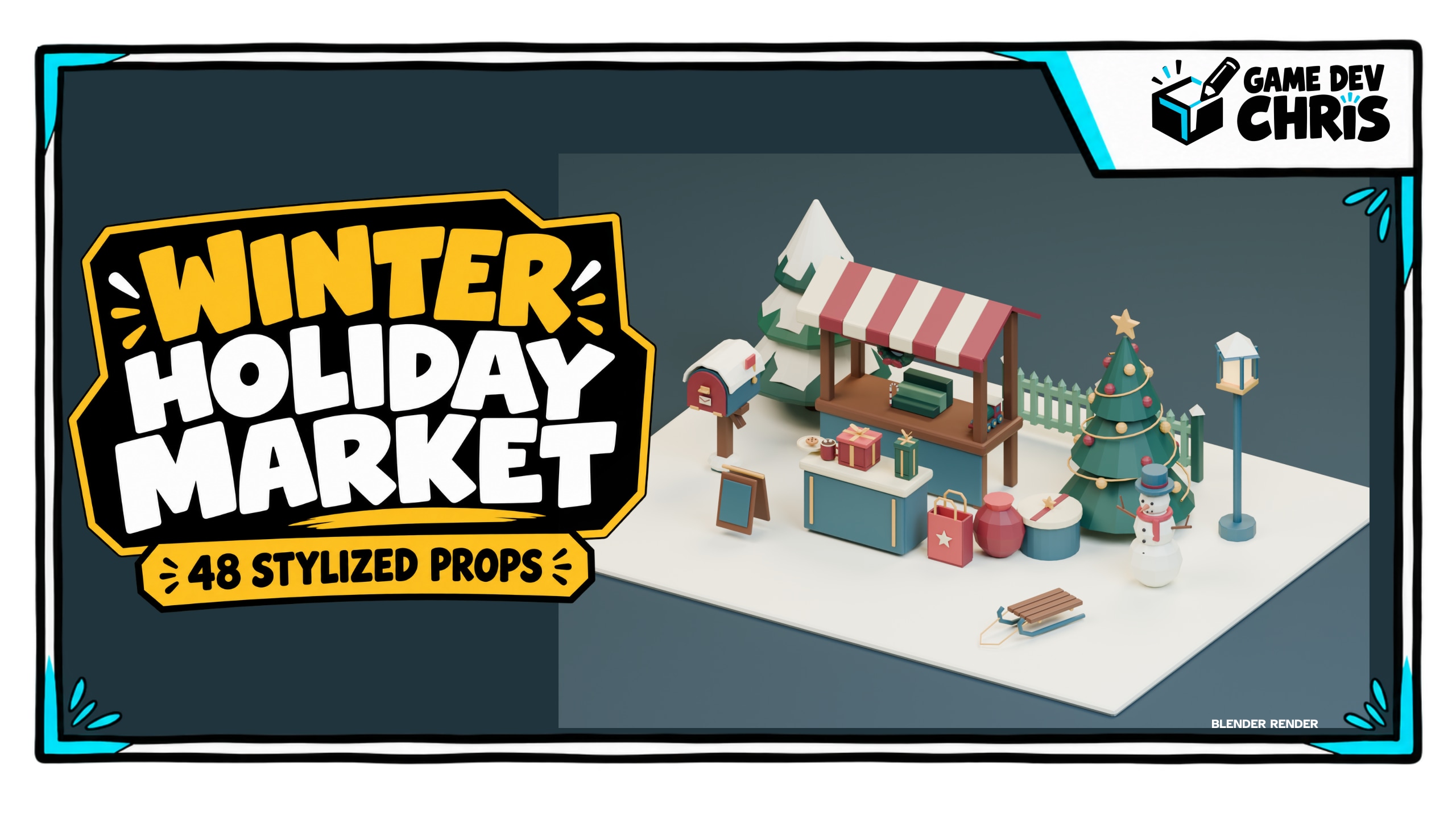 Winter Holiday Market &mdash; 48 stylized props