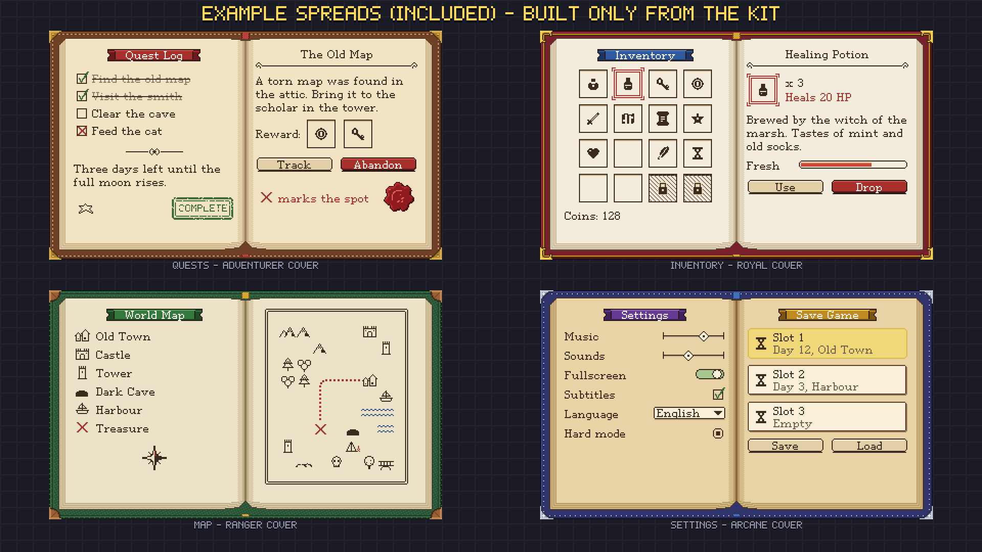 Book & Journal UI pixel art preview 4
