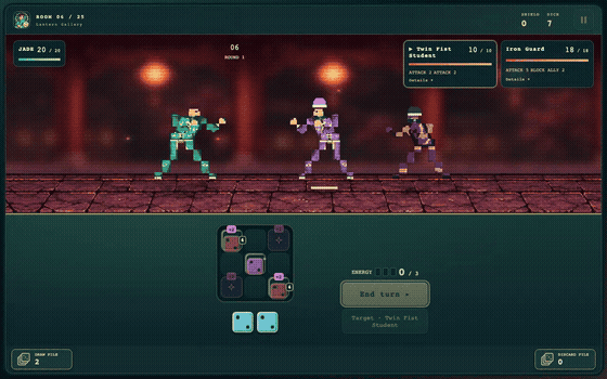 Actual gameplay: two-opponent martial arts fight