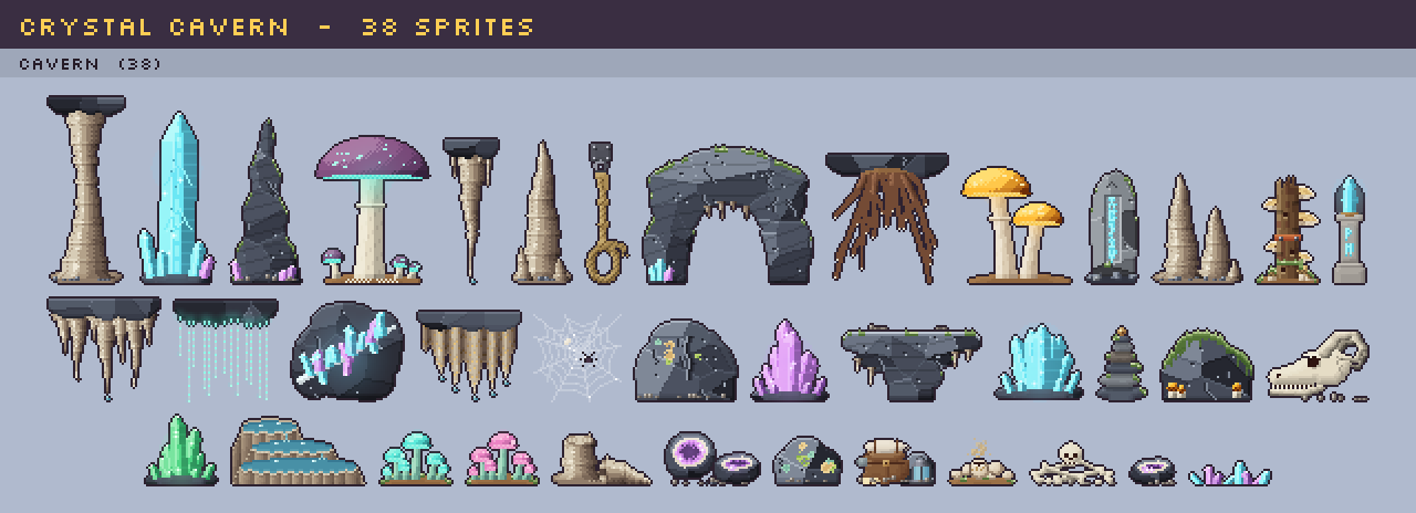 Crystal cavern props