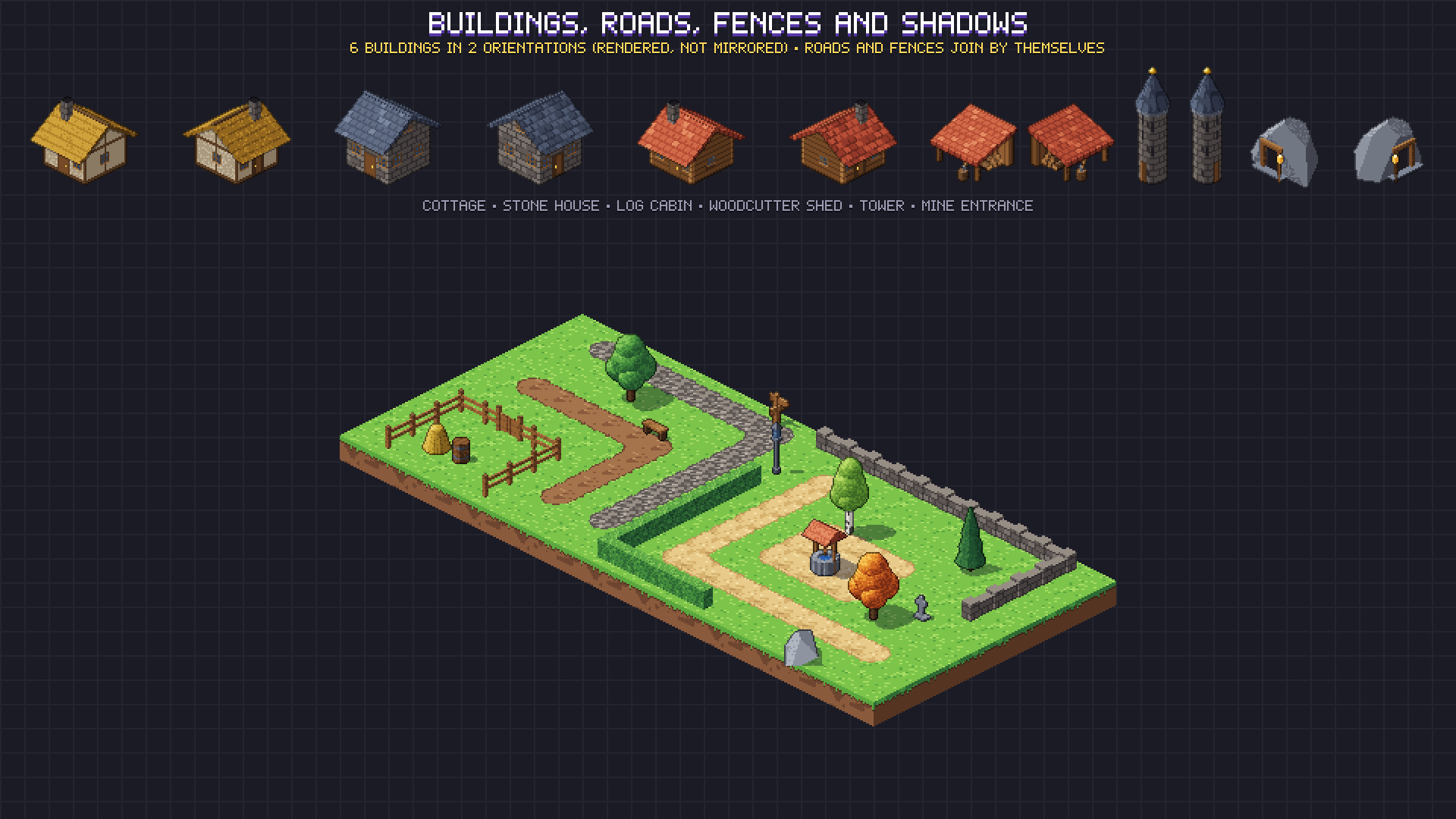Isometric Tiles pixel art preview 6
