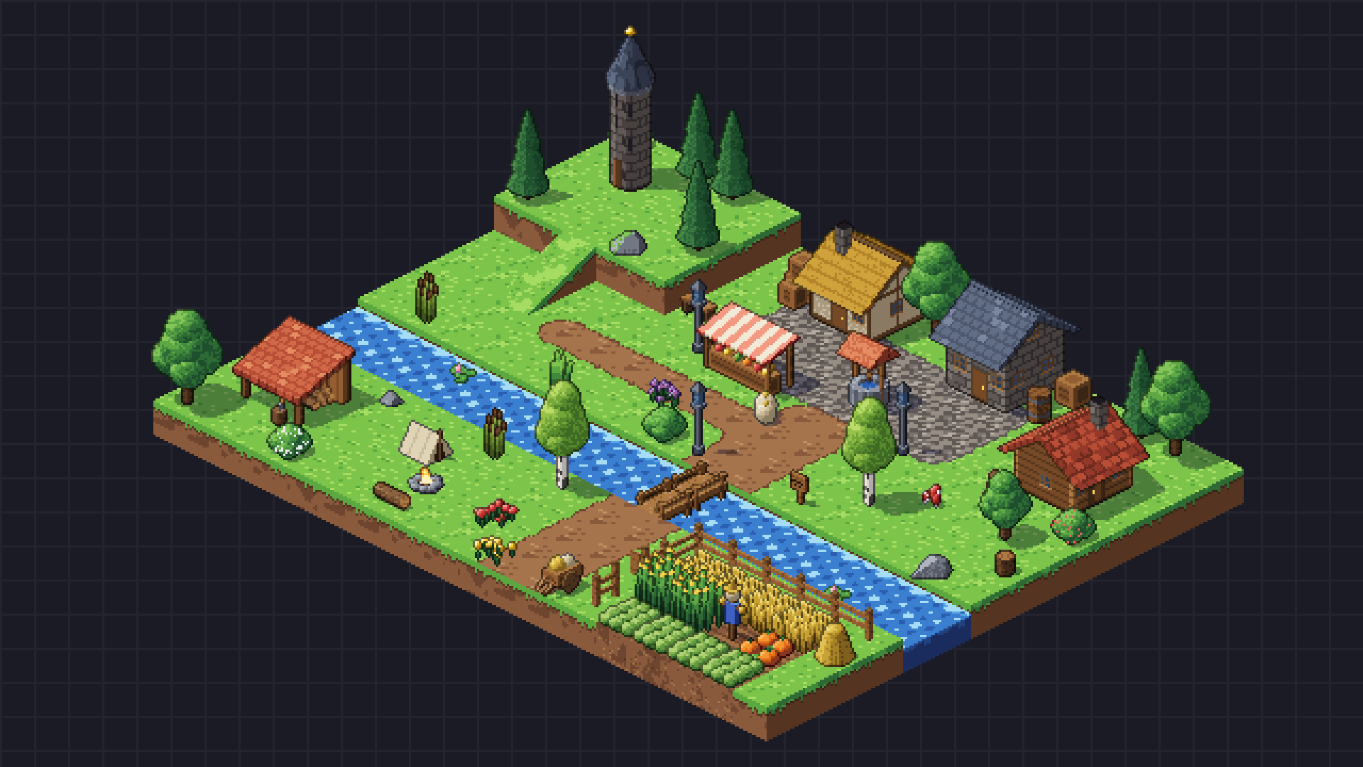 Isometric Tiles pixel art preview 2