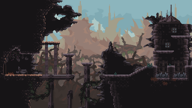 Pixel Fantasy Strange Mountains by Szadi art.