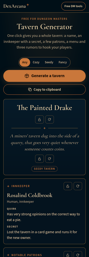 Tavern Generator by DexArcana by bridgerdm