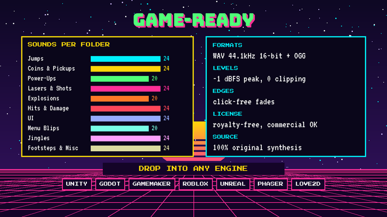 Arcade Blast: 228 Retro 8-Bit SFX by Clutch Assets