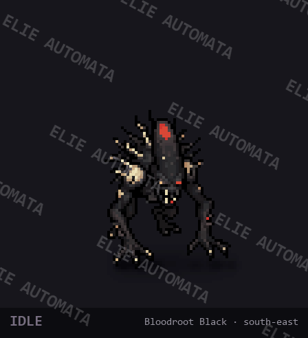 BLOODROOT STALKER – 2D Pixel Art Monster by elie_automata
