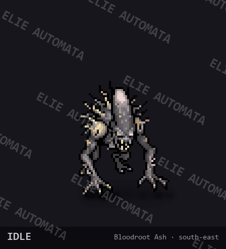 BLOODROOT STALKER – 2D Pixel Art Monster by elie_automata