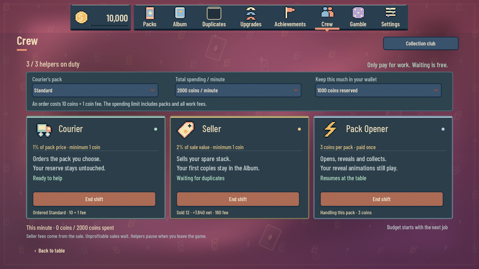 Actual PackVerse crew screen with the Courier, Seller and Pack Opener.